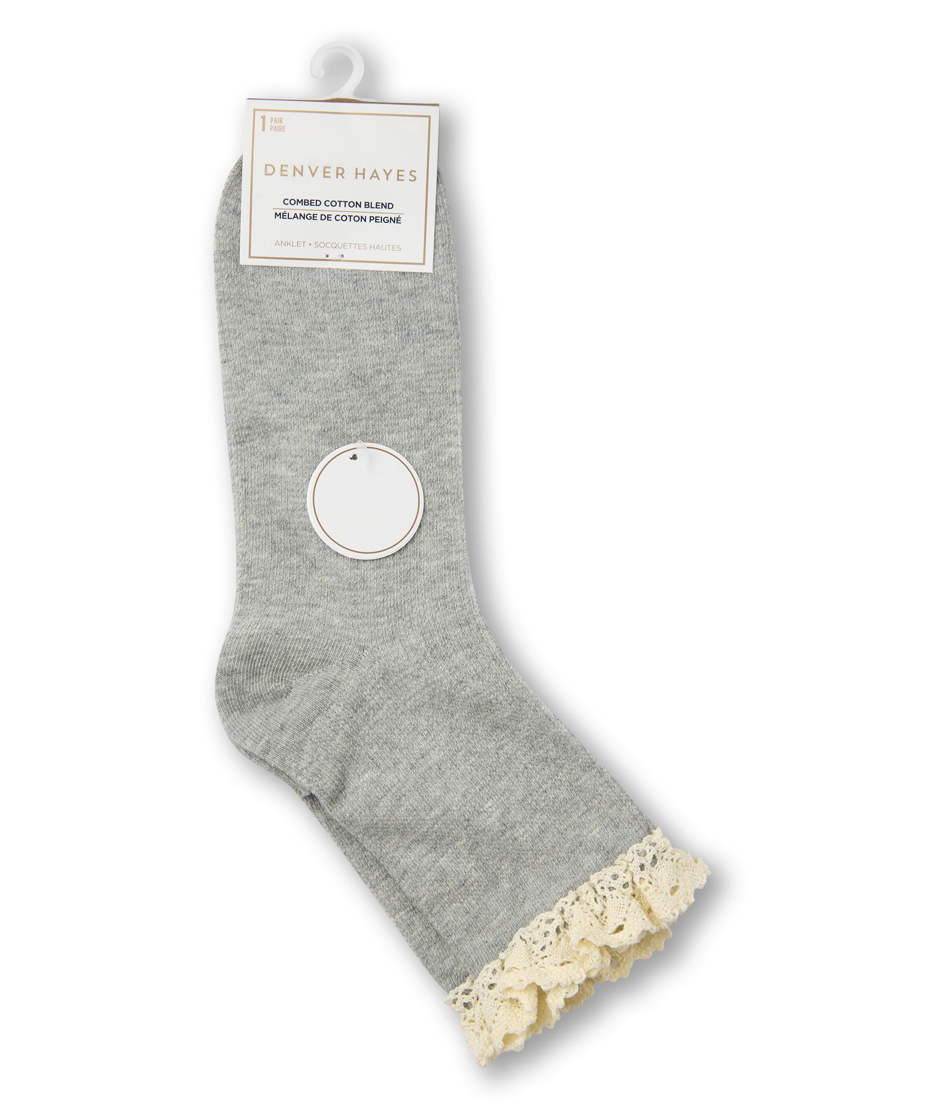 Denver Hayes Women's Cotton Lace Top Socks