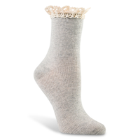 Chaussettes en coton à finition en dentelle pour femmes, Denver Hayes Front_Angled_Right