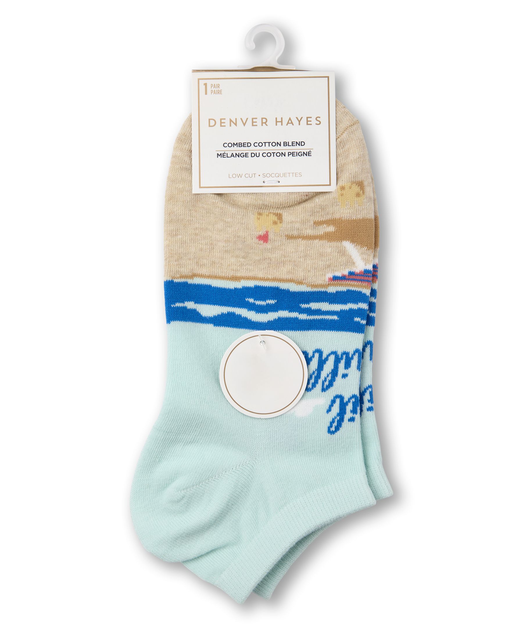 Denver Hayes Women's Low-Cut Patterned Cotton Socks