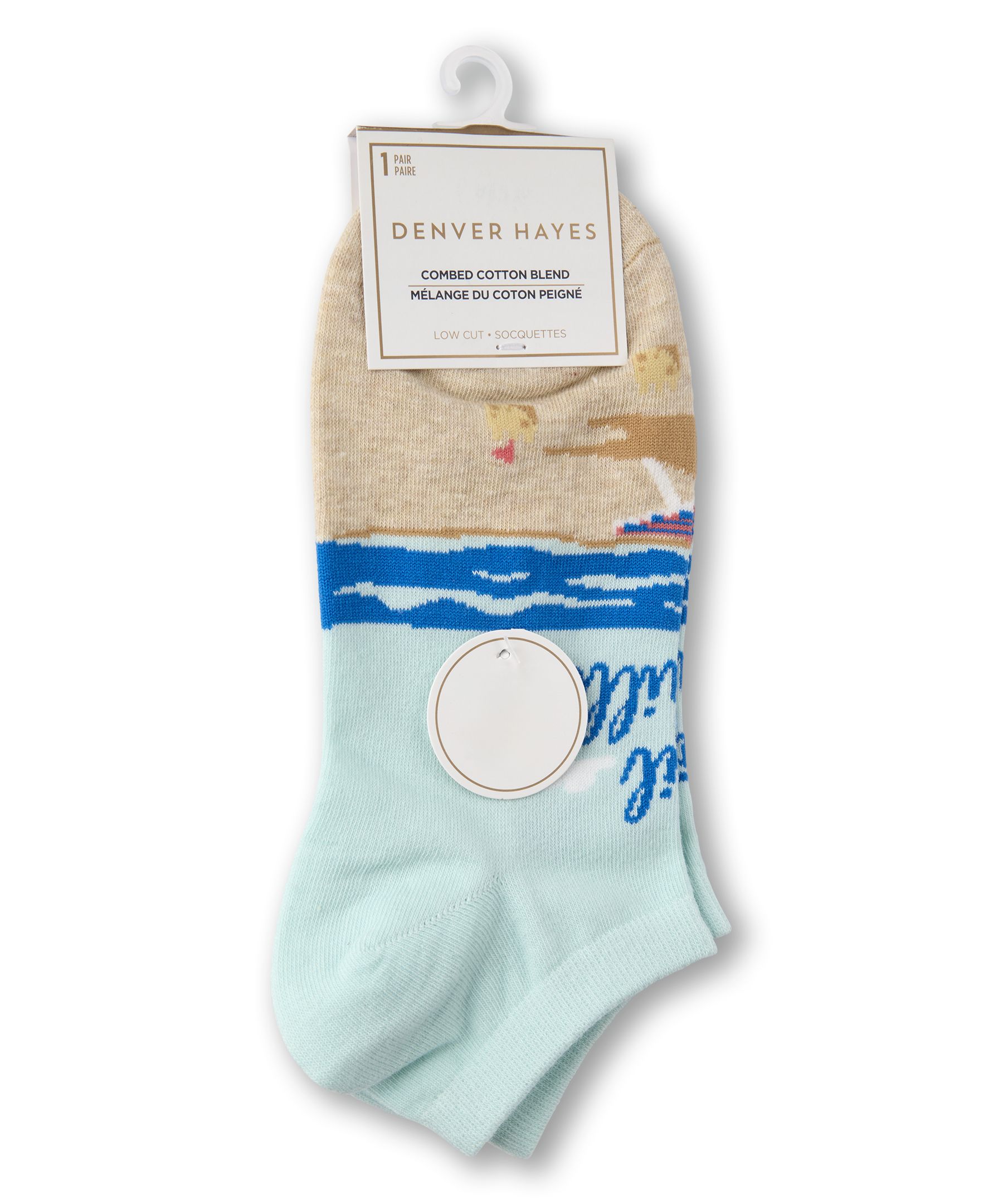 Denver Hayes Women's Low-Cut Patterned Cotton Socks