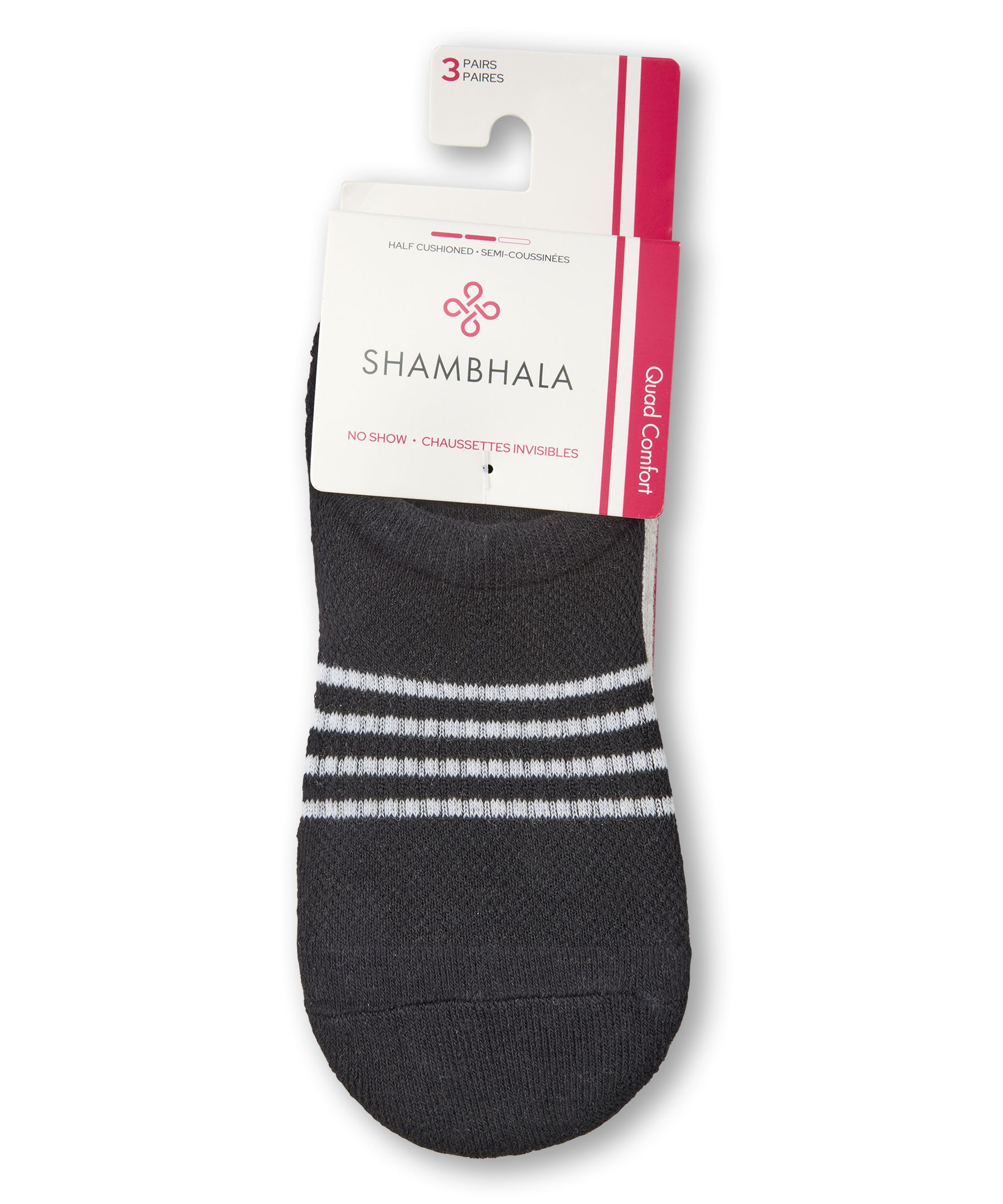 Shambhala Women's 3 Pack Cotton No-Show Sport Socks