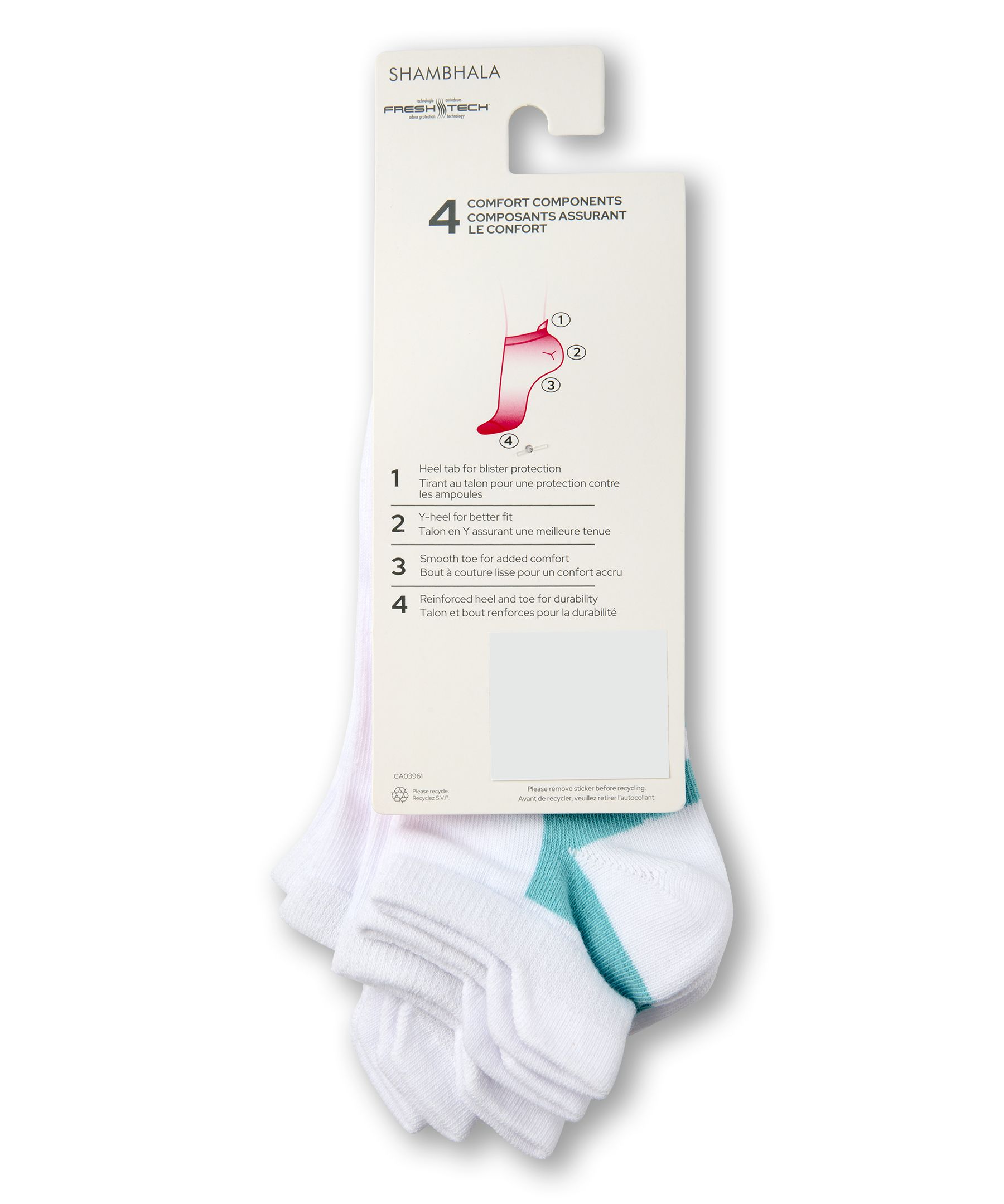 Shambhala Women's 3 Pack Cotton Low Cut Tab Sport Socks
