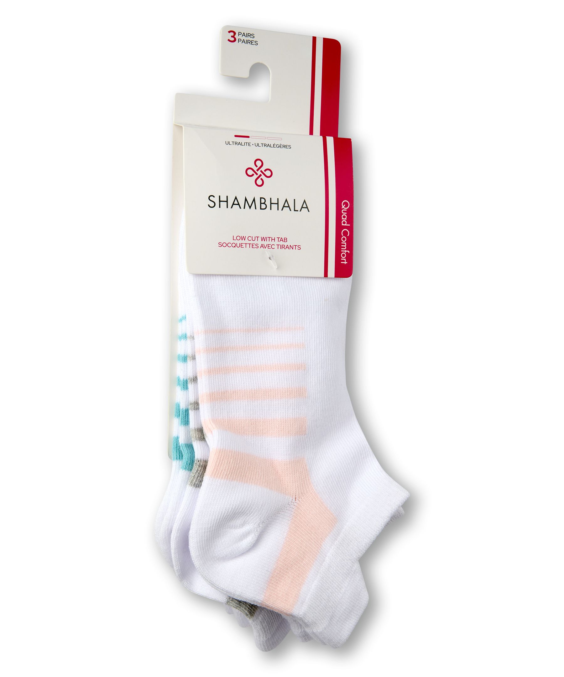 Shambhala Women's 3 Pack Cotton Low Cut Tab Sport Socks