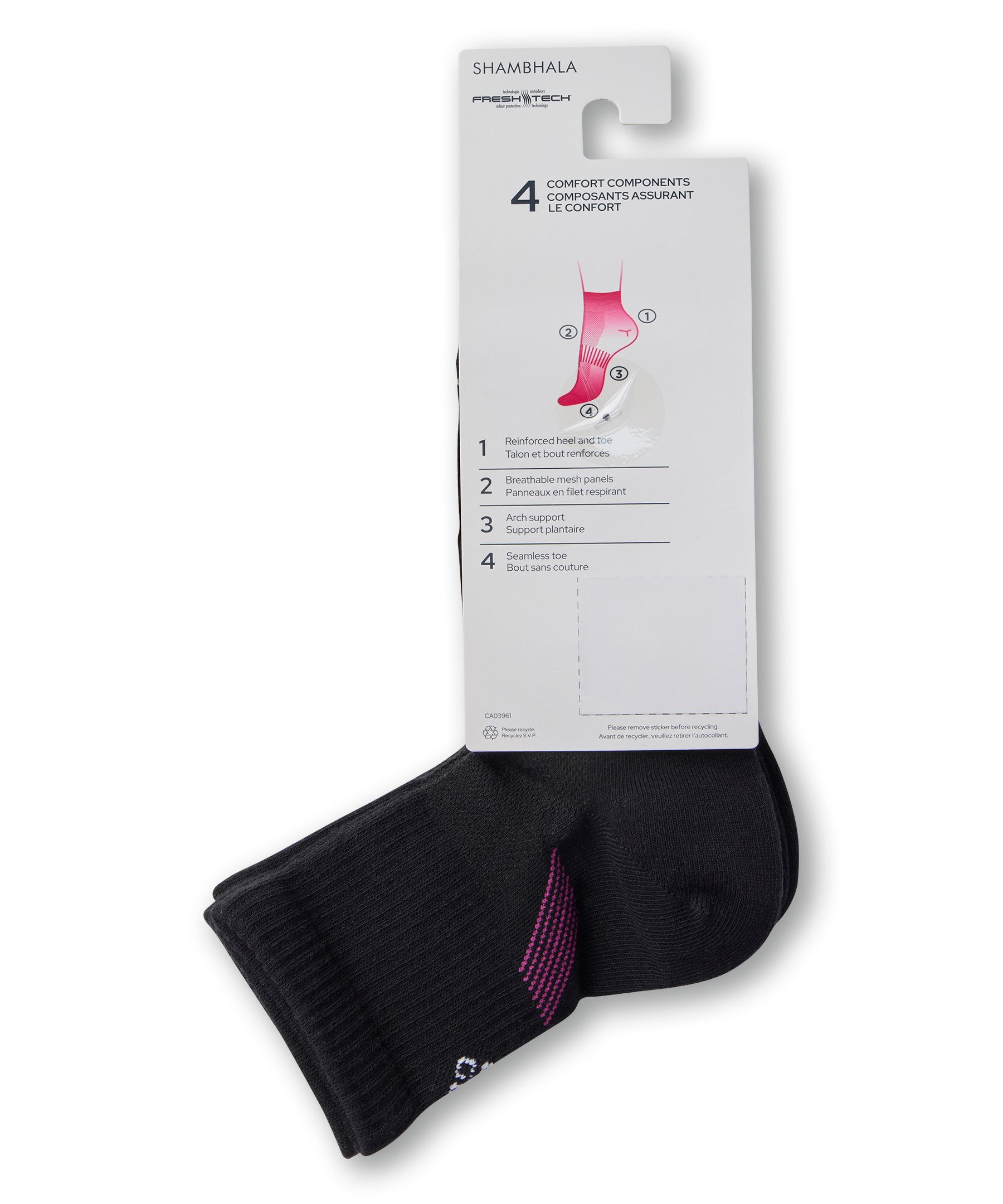 Shambhala Women's 3 Pack Quarter Crew Cotton Blend Socks