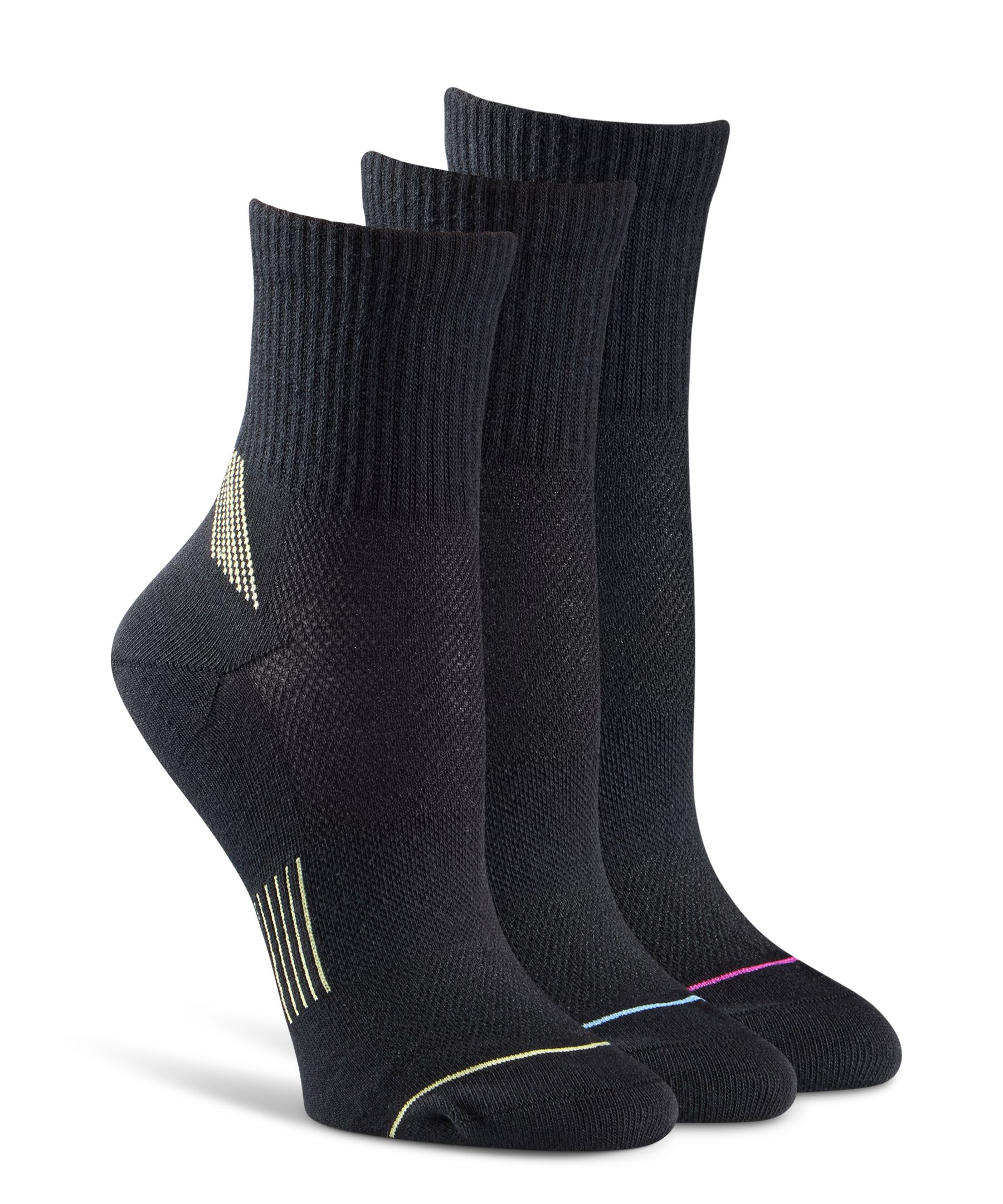 Shambhala Women's 3 Pack Quarter Crew Cotton Blend Socks