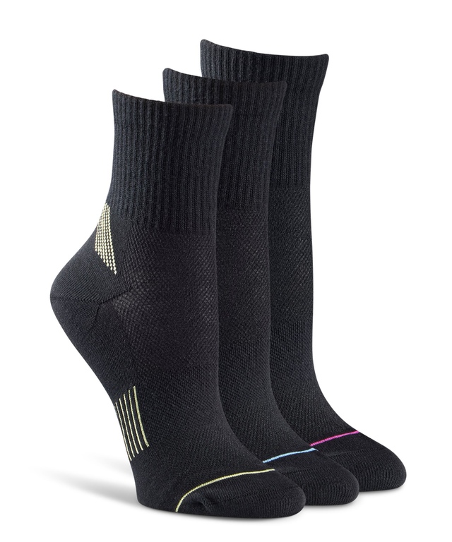 Shambhala Women's 3 Pack Quarter Crew Cotton Blend Socks