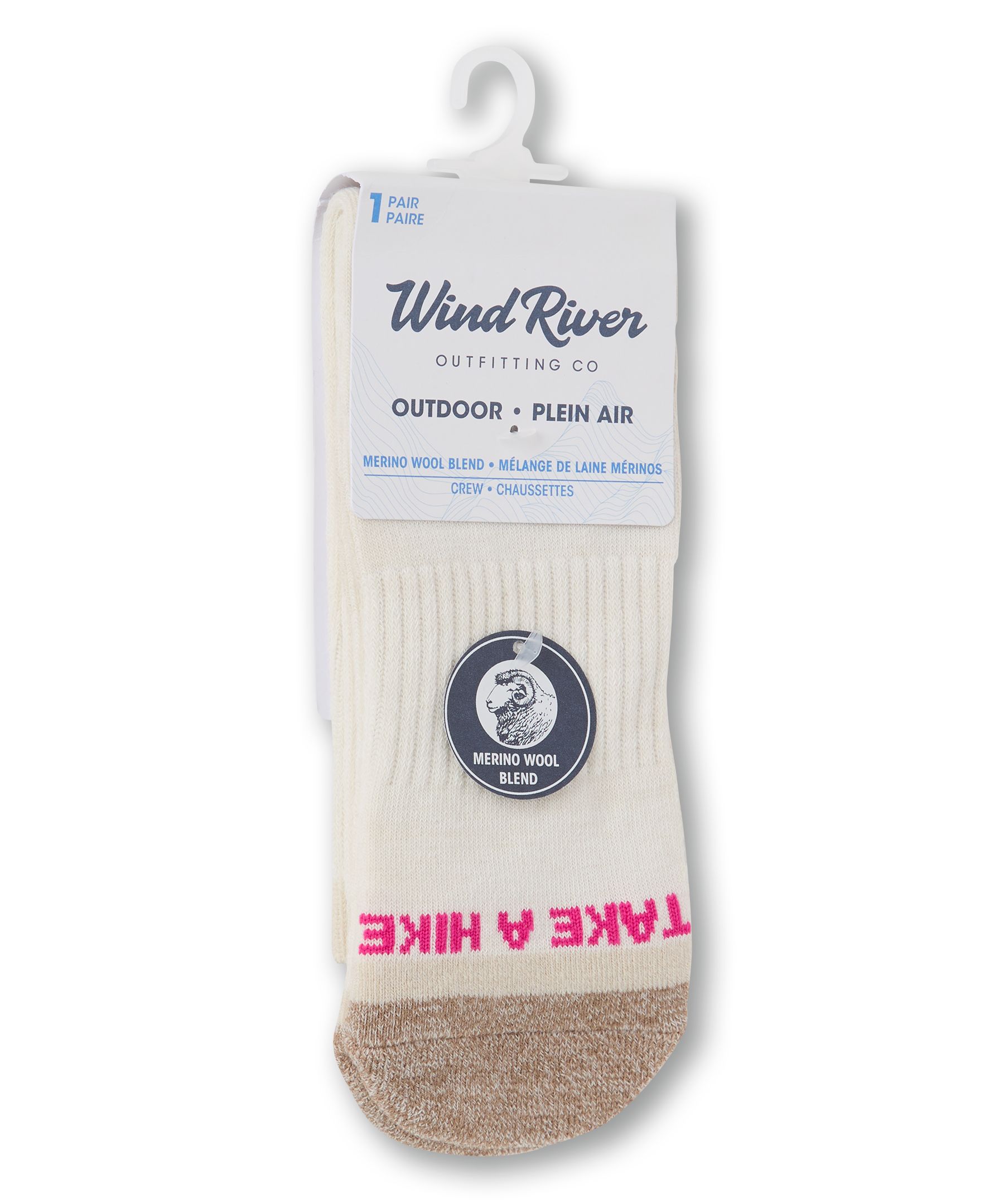 Mi-chaussettes confortables en laine mérinos pour femmes, WindRiver, 1 paire