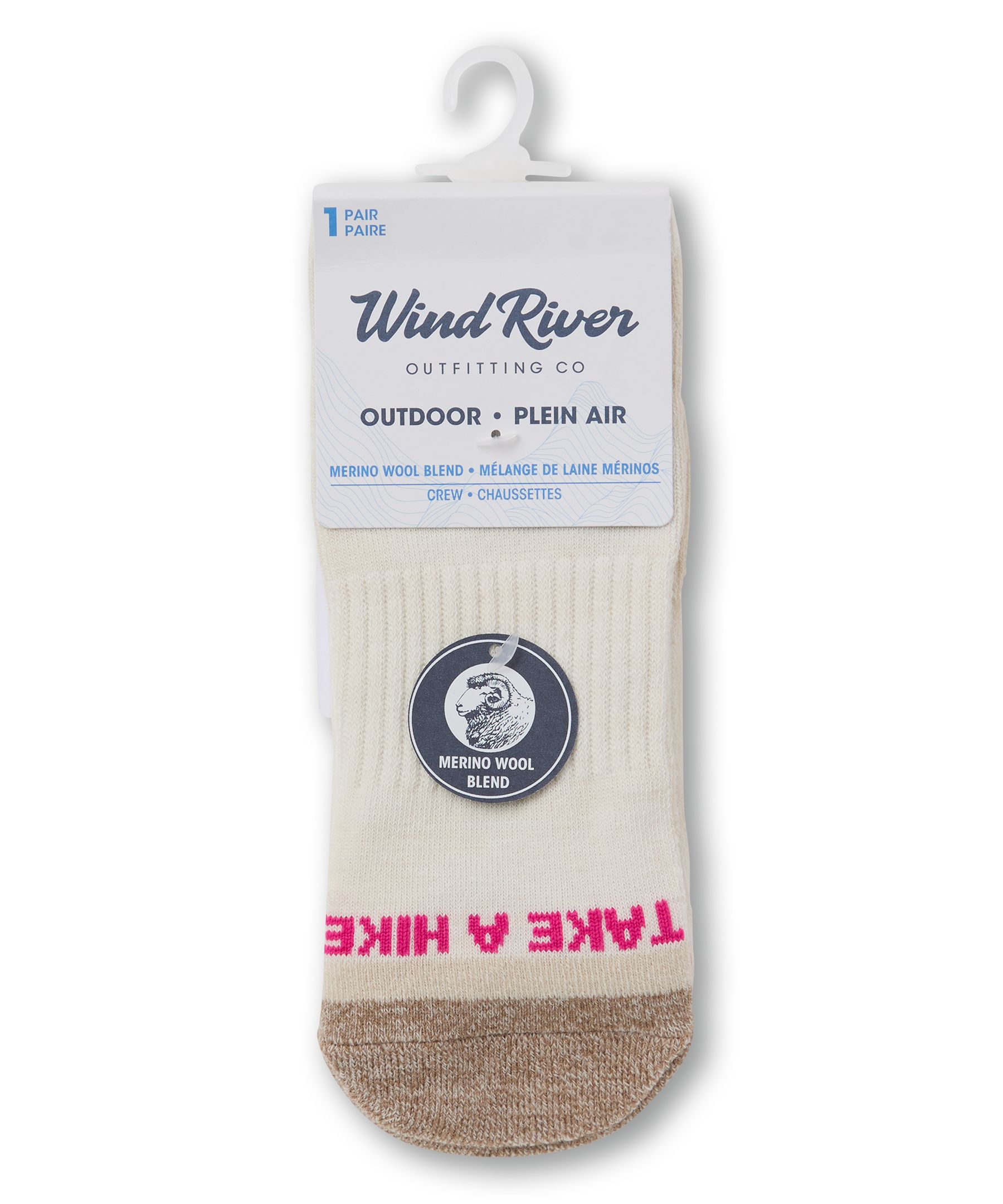 Mi-chaussettes confortables en laine mérinos pour femmes, WindRiver, 1 paire