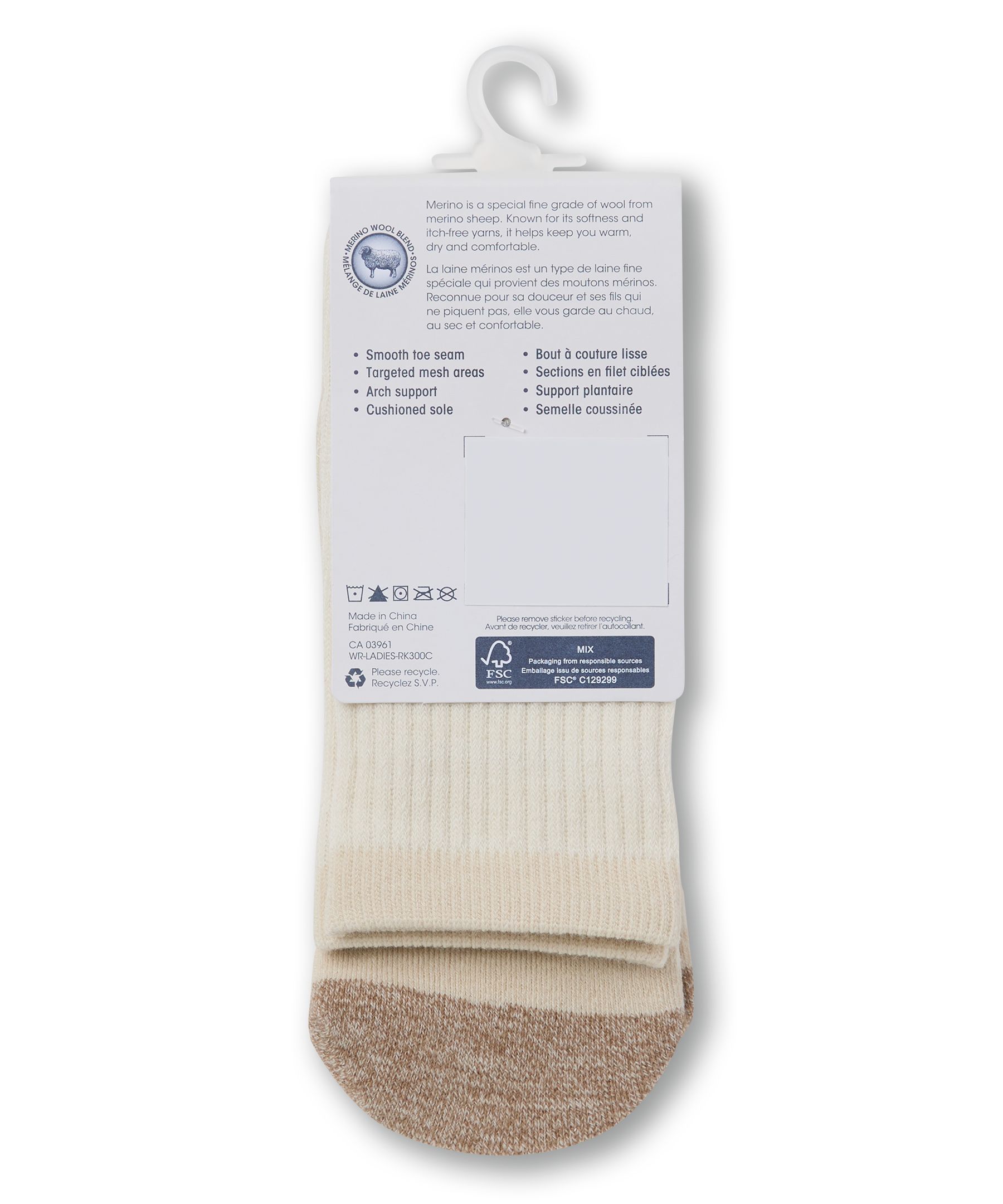 Mi-chaussettes confortables en laine mérinos pour femmes, WindRiver, 1 paire