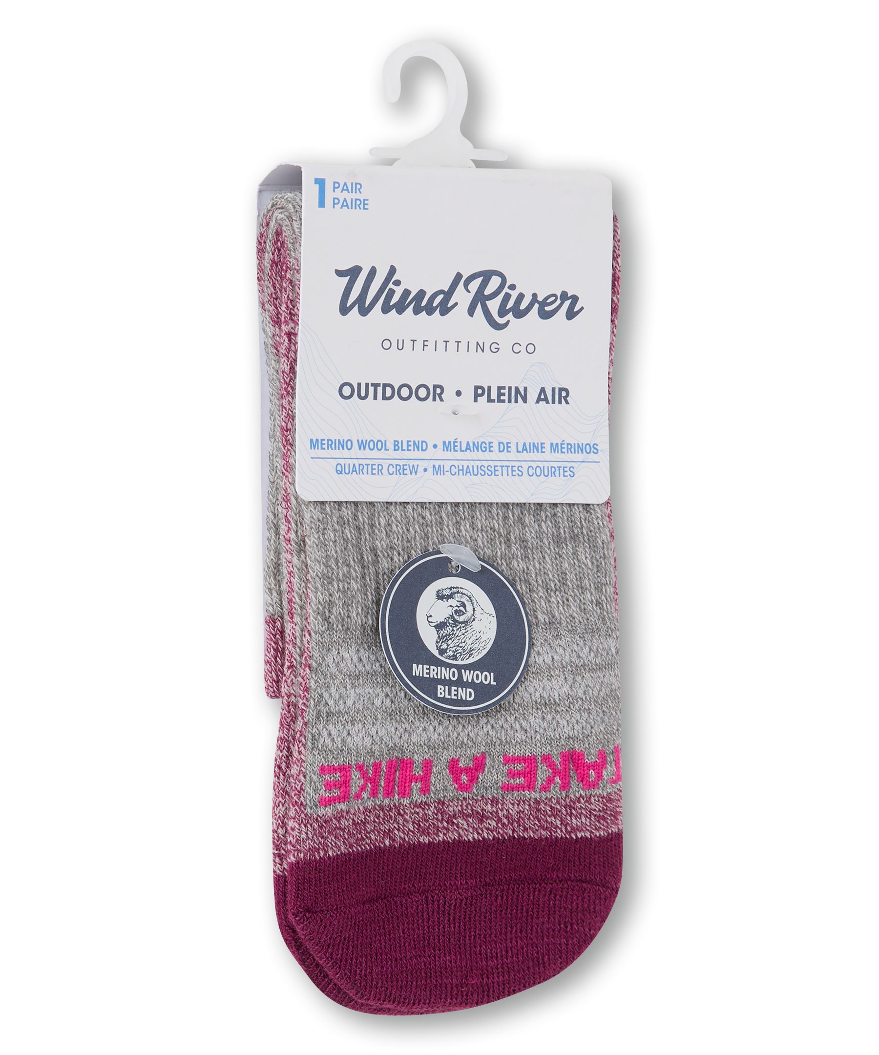 WindRiver Women's 1 Pack Merino Comfort Mid-Crew Socks
