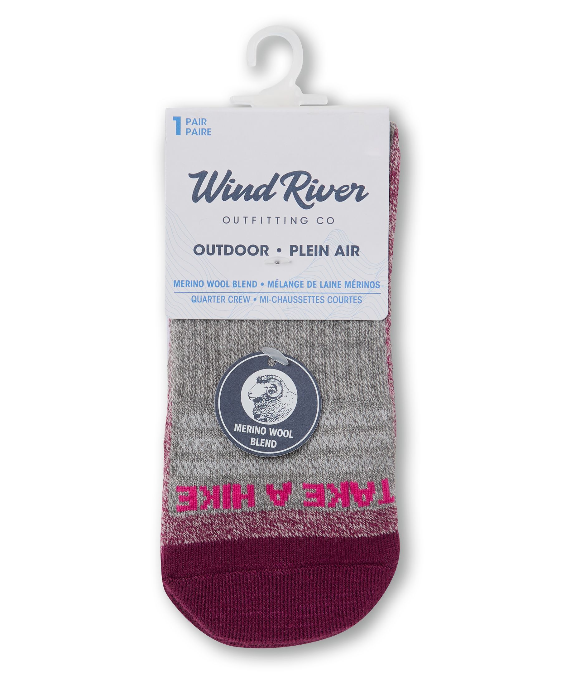 WindRiver Women's 1 Pack Merino Comfort Mid-Crew Socks