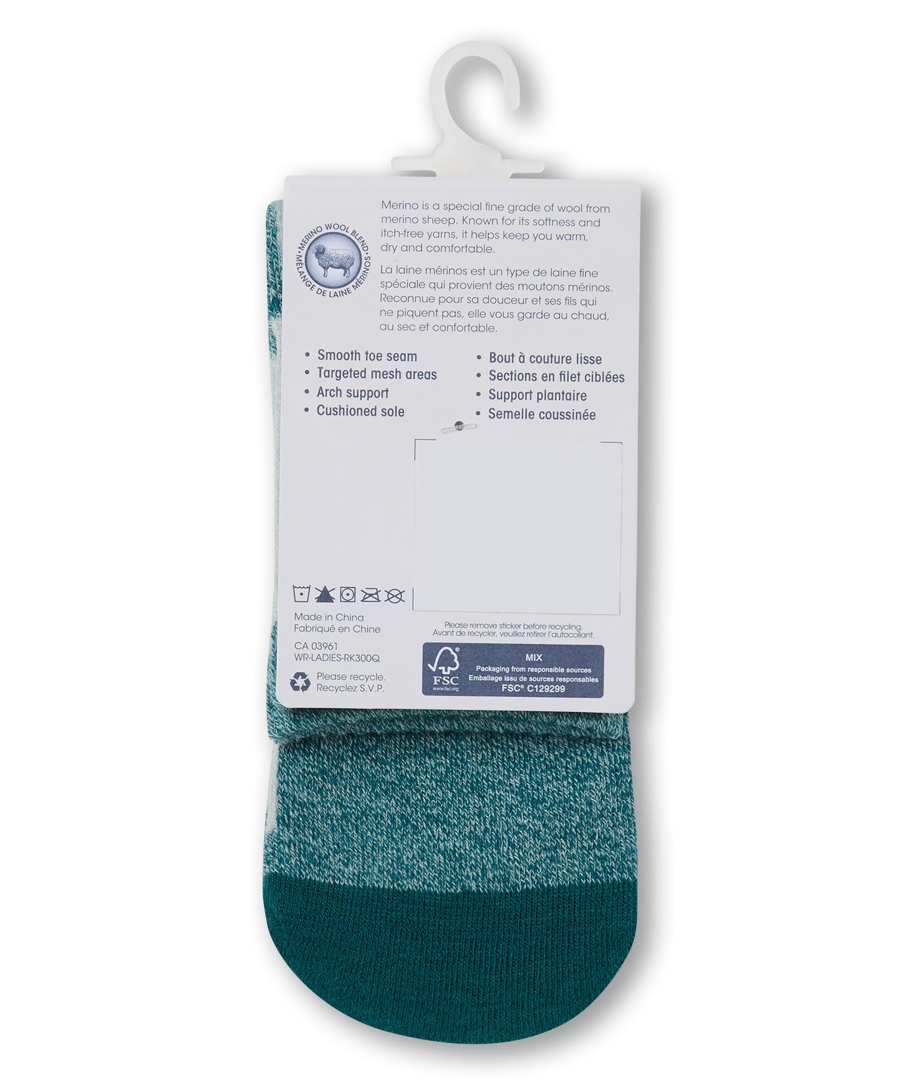 Mi-chaussettes confortables en laine mérinos pour femmes, WindRiver, 1 paire