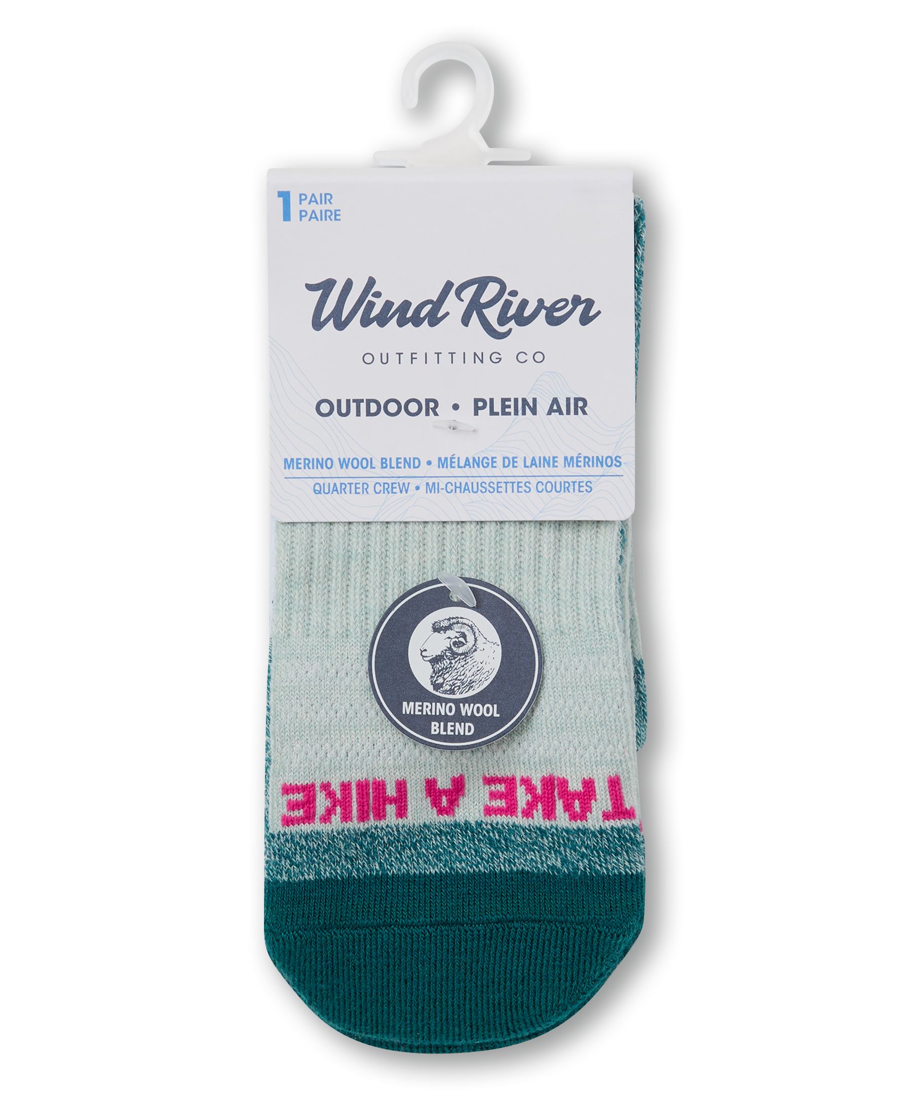 Mi-chaussettes confortables en laine mérinos pour femmes, WindRiver, 1 paire
