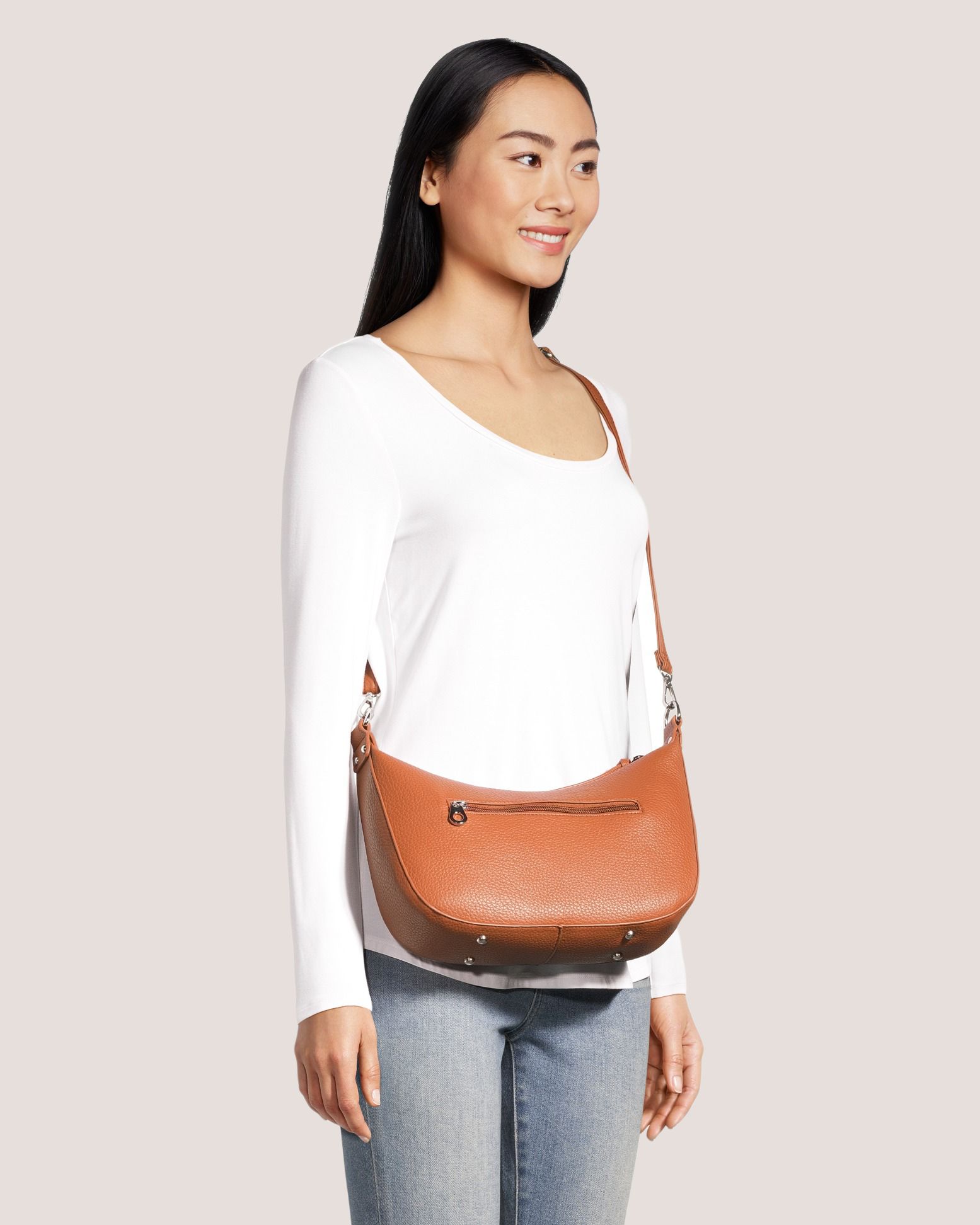 Denver Hayes Women's Half-Moon Dual Strap Shoulder Bag