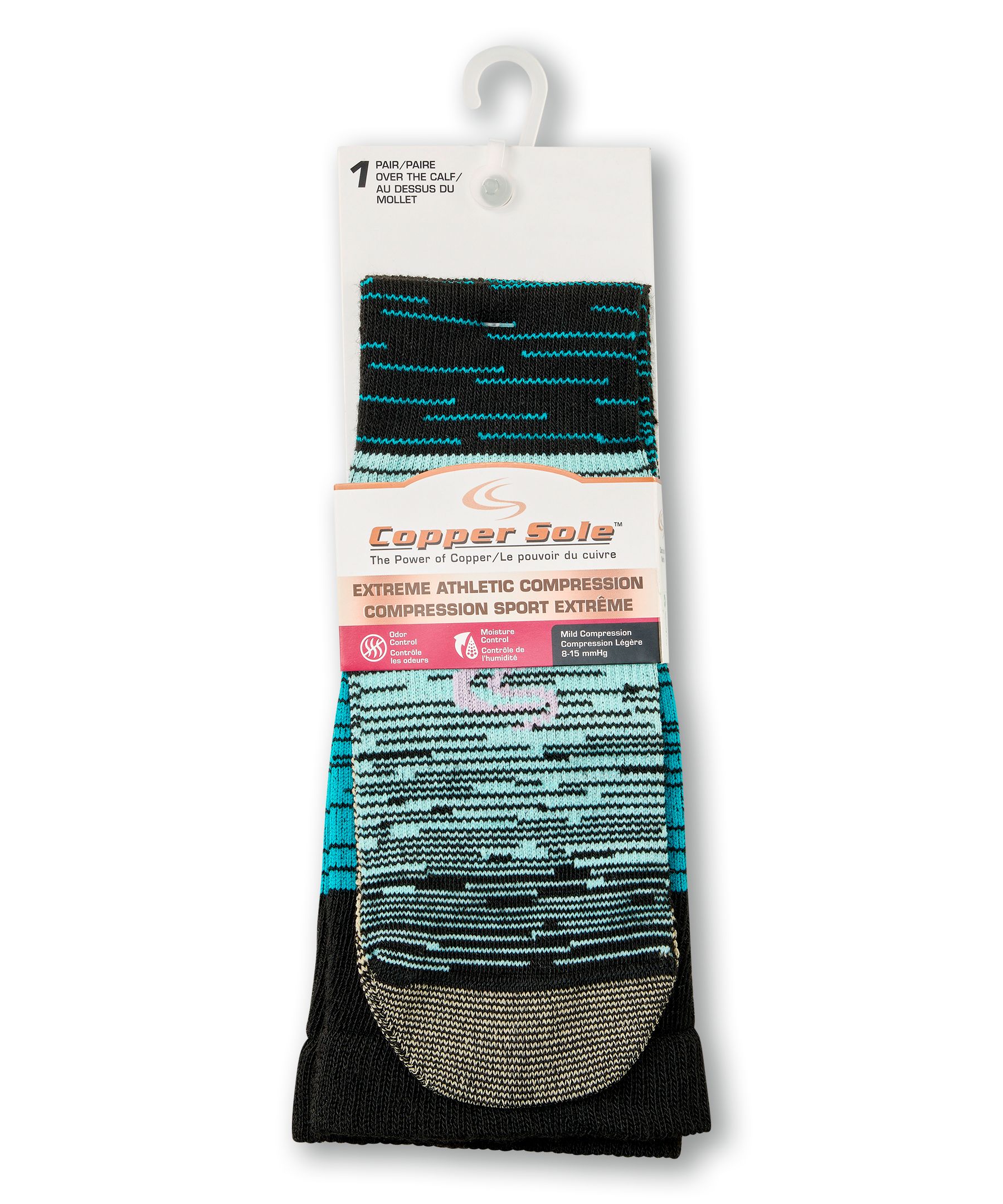 Copper Sole Women's Compression Socks Front_Flat