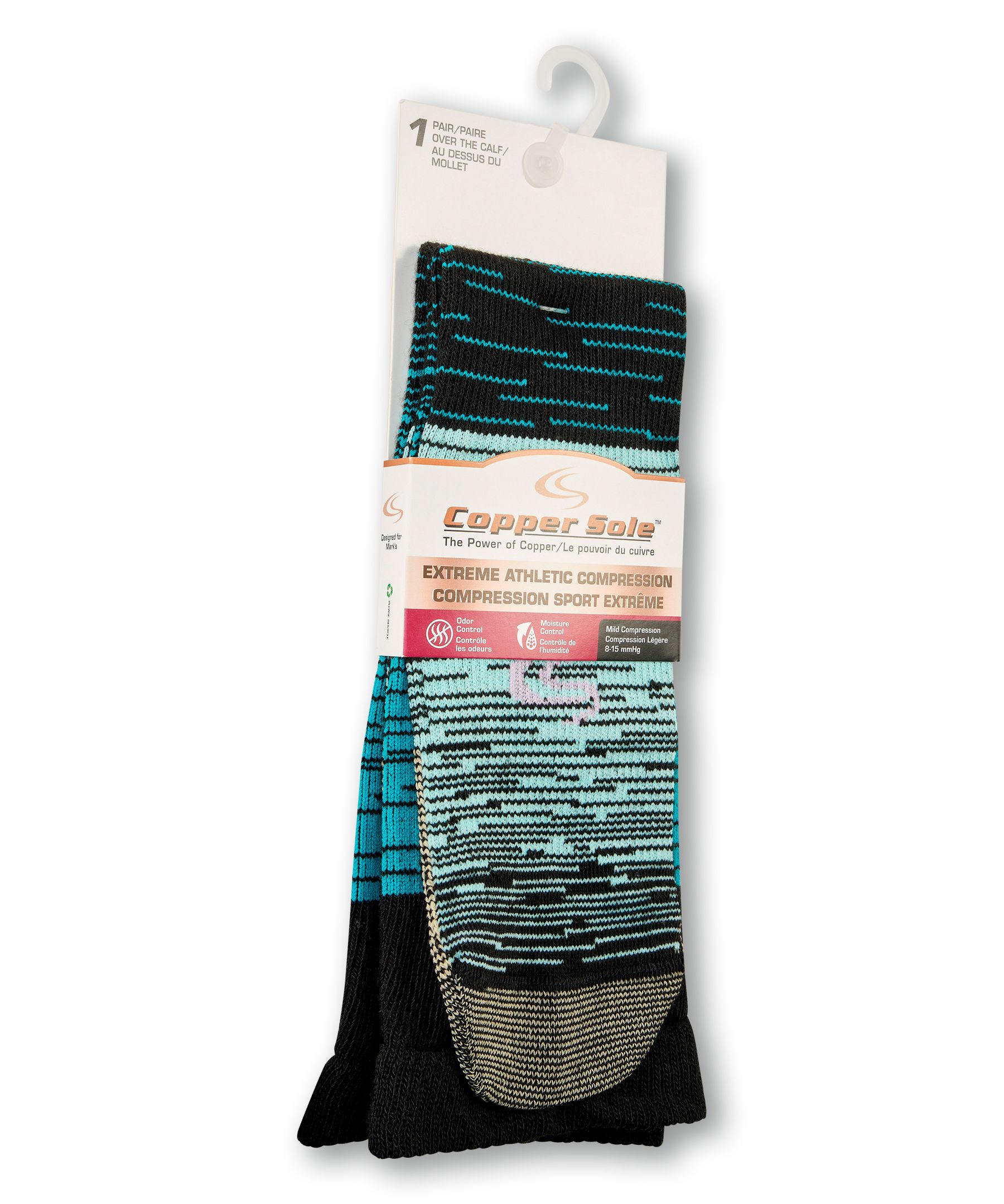 Copper Sole Women's Compression Socks Front_Angled_Right