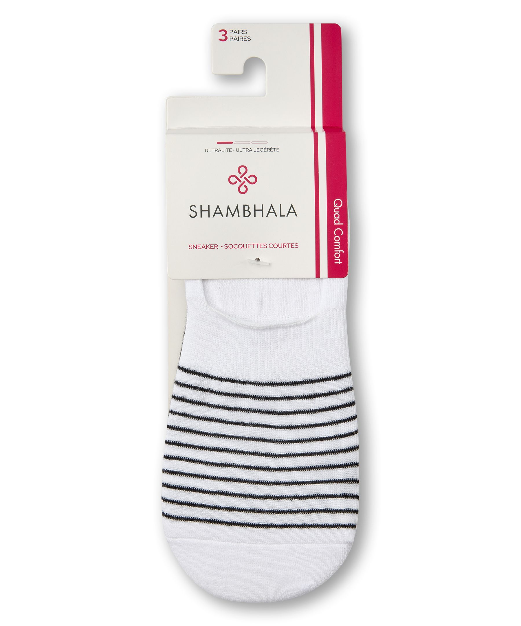 Shambhala Women's 3 Pack Cotton Blend Sneaker Cut Socks