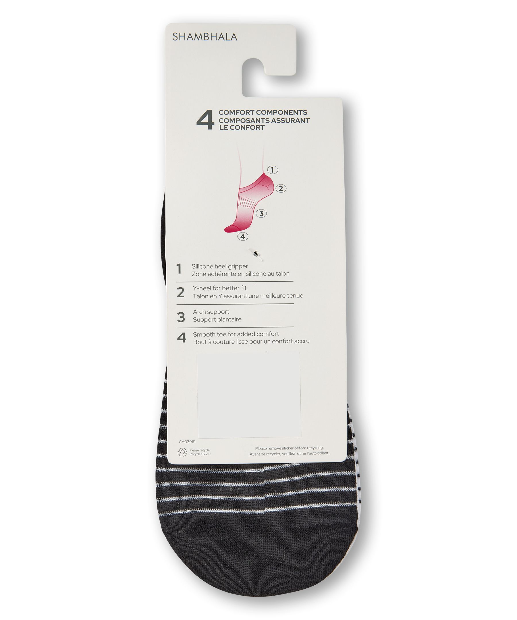 Shambhala Women's 3 Pack Cotton Blend Sneaker Cut Socks