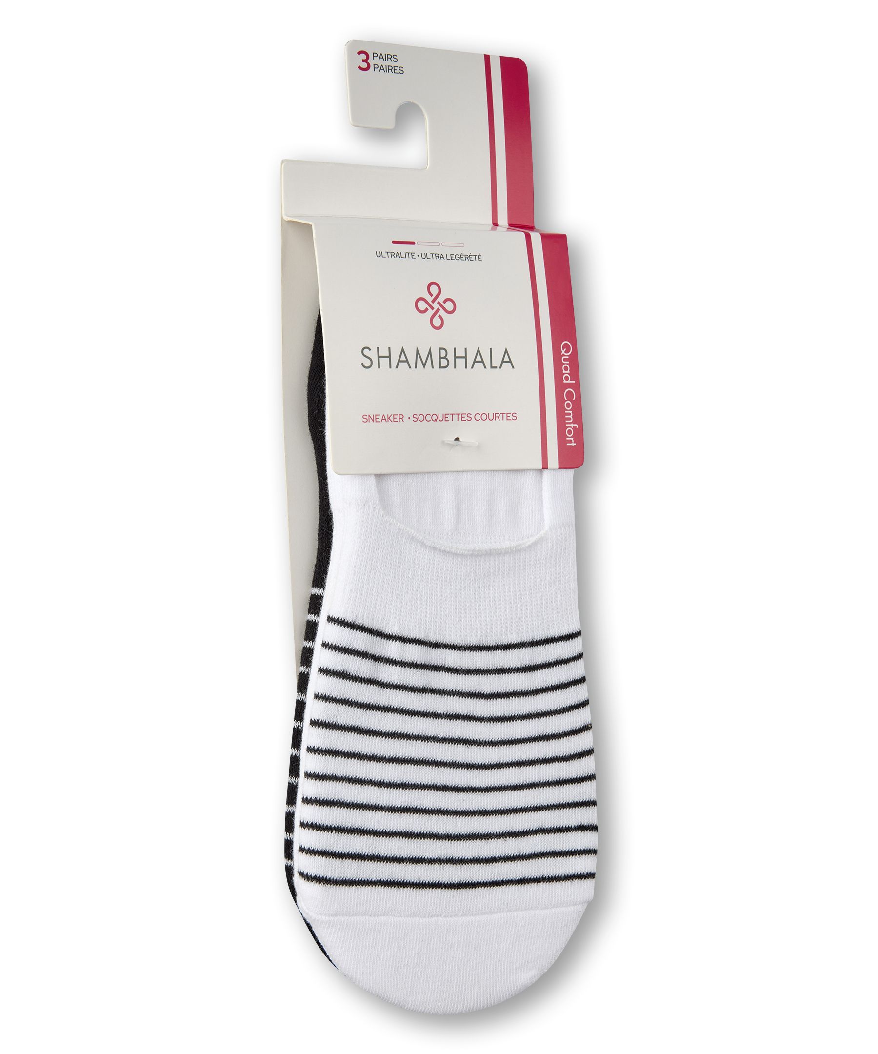 Shambhala Women's 3 Pack Cotton Blend Sneaker Cut Socks