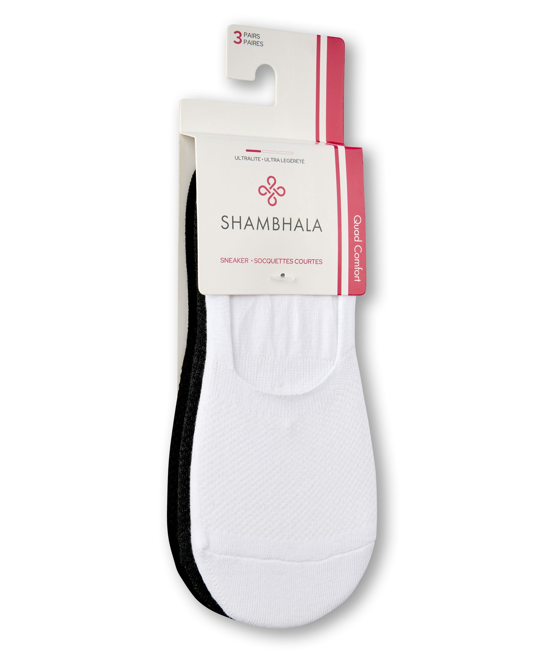 Shambhala Women's 3 Pack Cotton Blend Sneaker Cut Socks