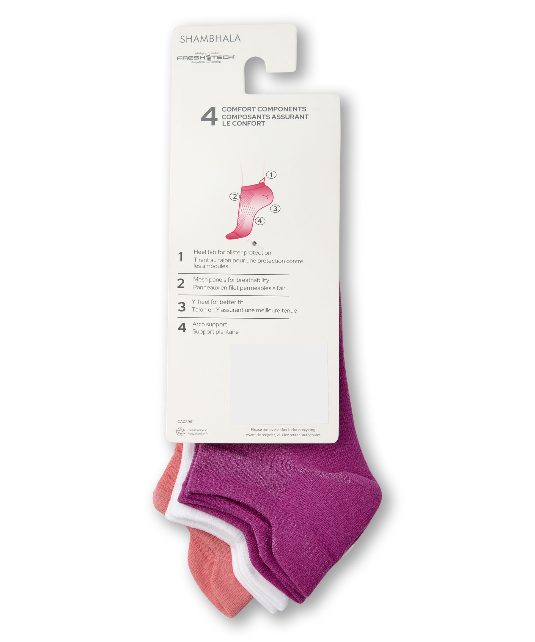 Chaussettes sport basses en microfibre pour femmes, Shambhala, paquet de 3 paires