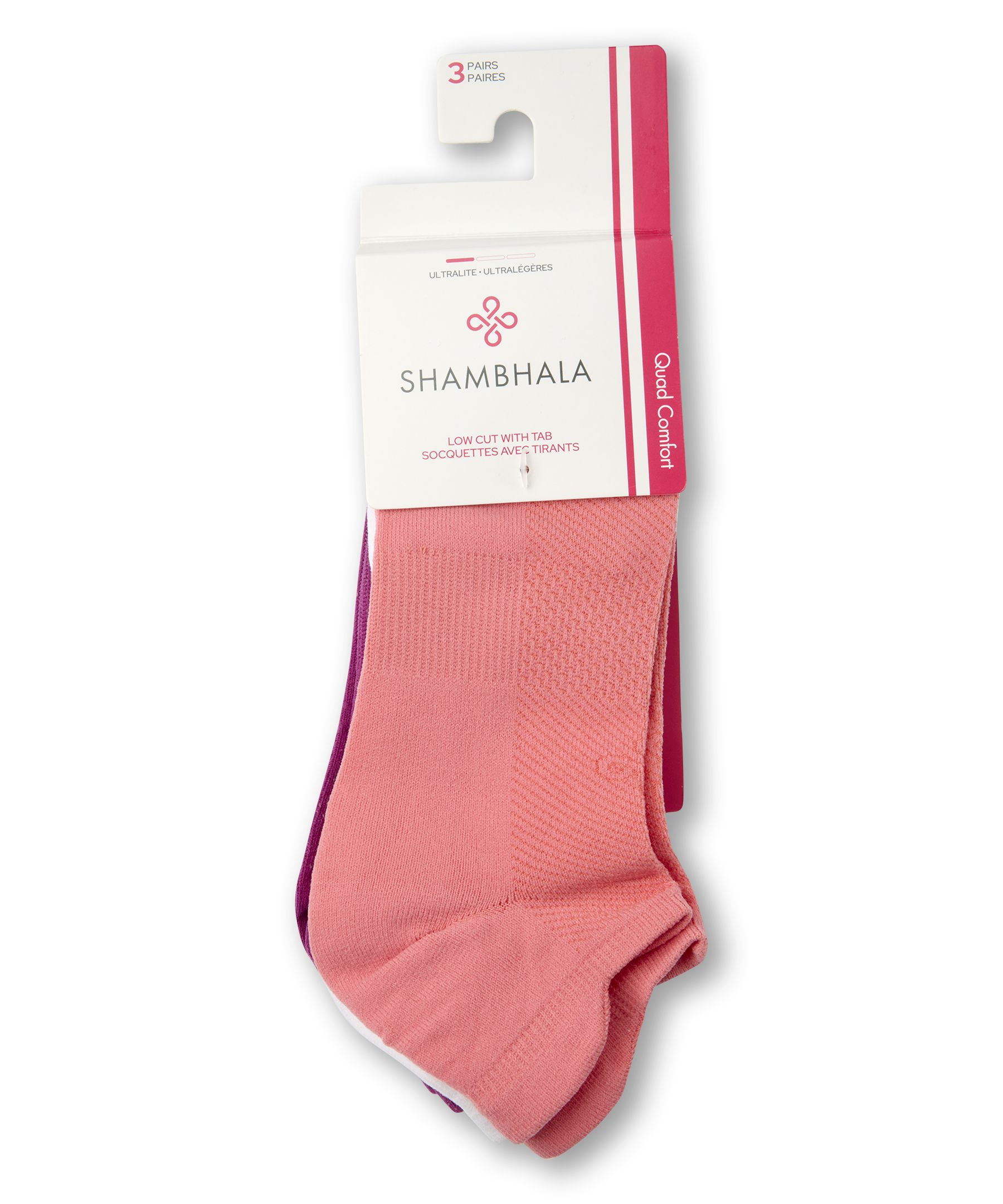 Chaussettes sport basses en microfibre pour femmes, Shambhala, paquet de 3 paires
