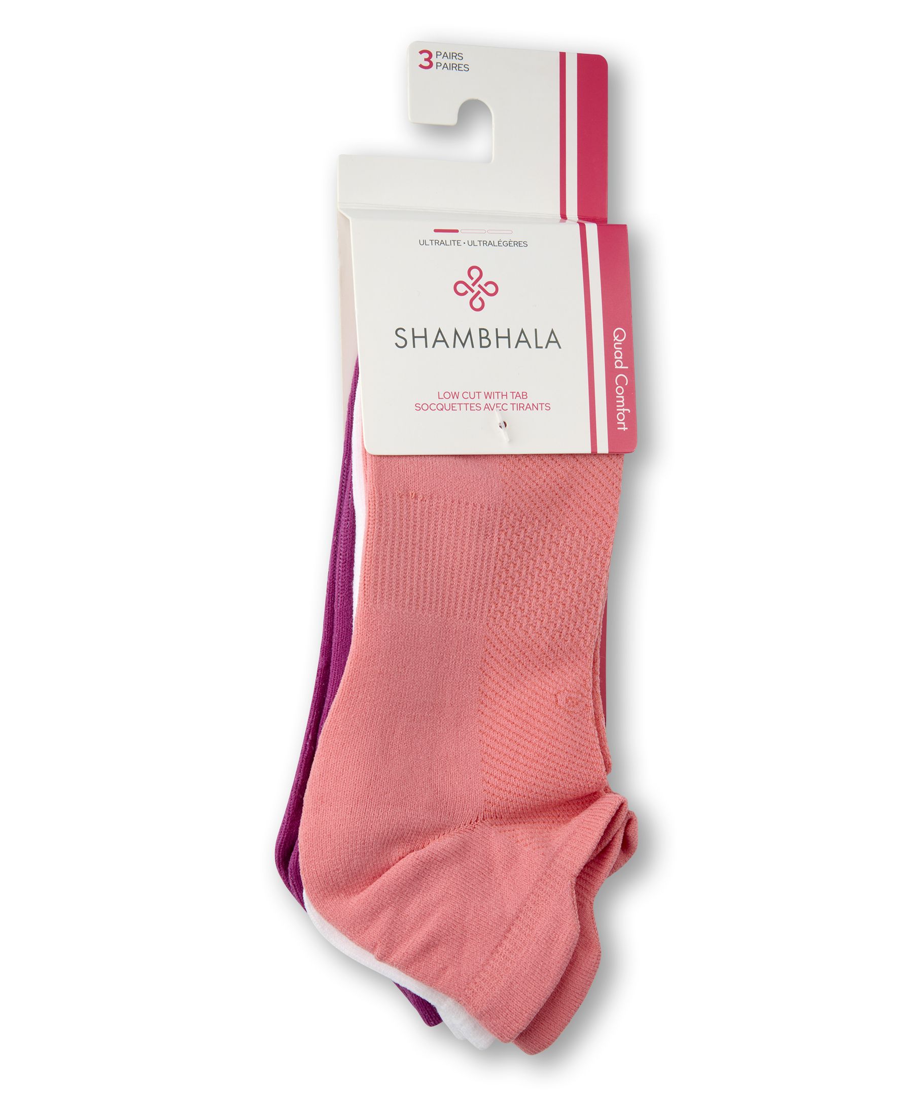 Chaussettes sport basses en microfibre pour femmes, Shambhala, paquet de 3 paires