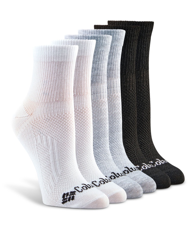 Mi-chaussettes en filet pour femmes, Columbia, paquet de six paires