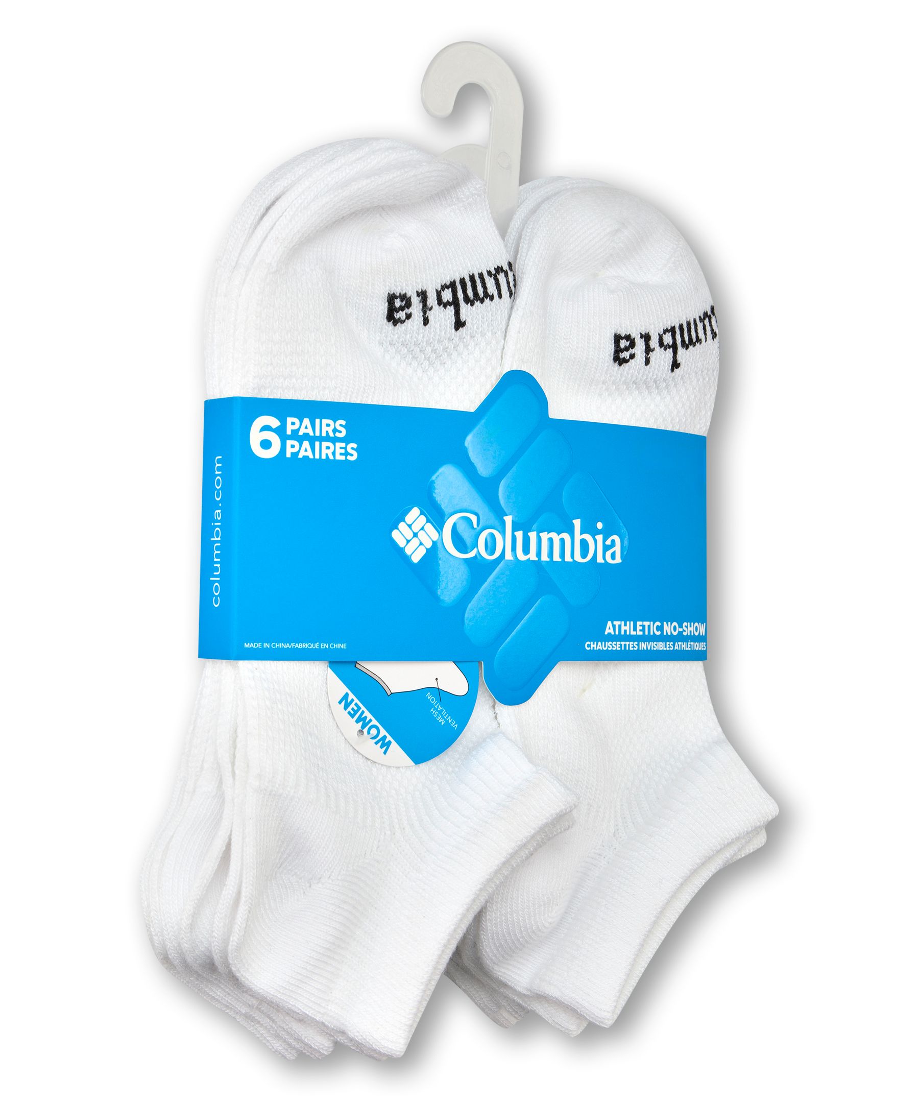 Chaussettes invisibles en filet pour femmes, paquet de 6&nbsp;paires, Columbia