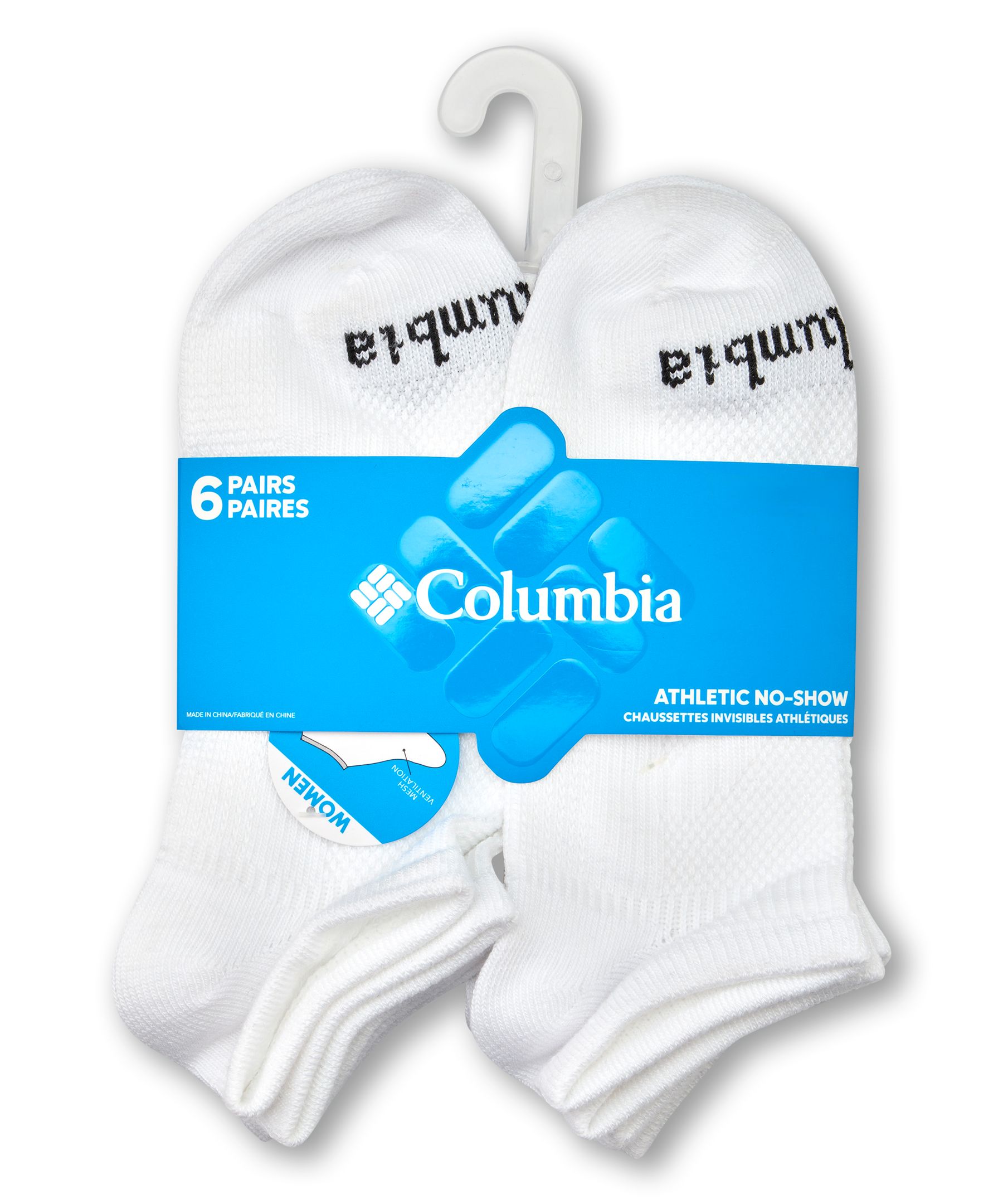 Chaussettes invisibles en filet pour femmes, paquet de 6&nbsp;paires, Columbia