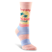 Denver Hayes Women's Crew Patterned Cotton Socks Front_Angled_Right