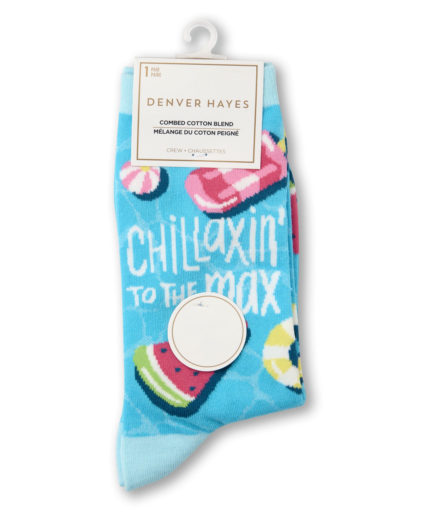 Mi-chaussettes en coton à motifs pour femmes, Denver Hayes