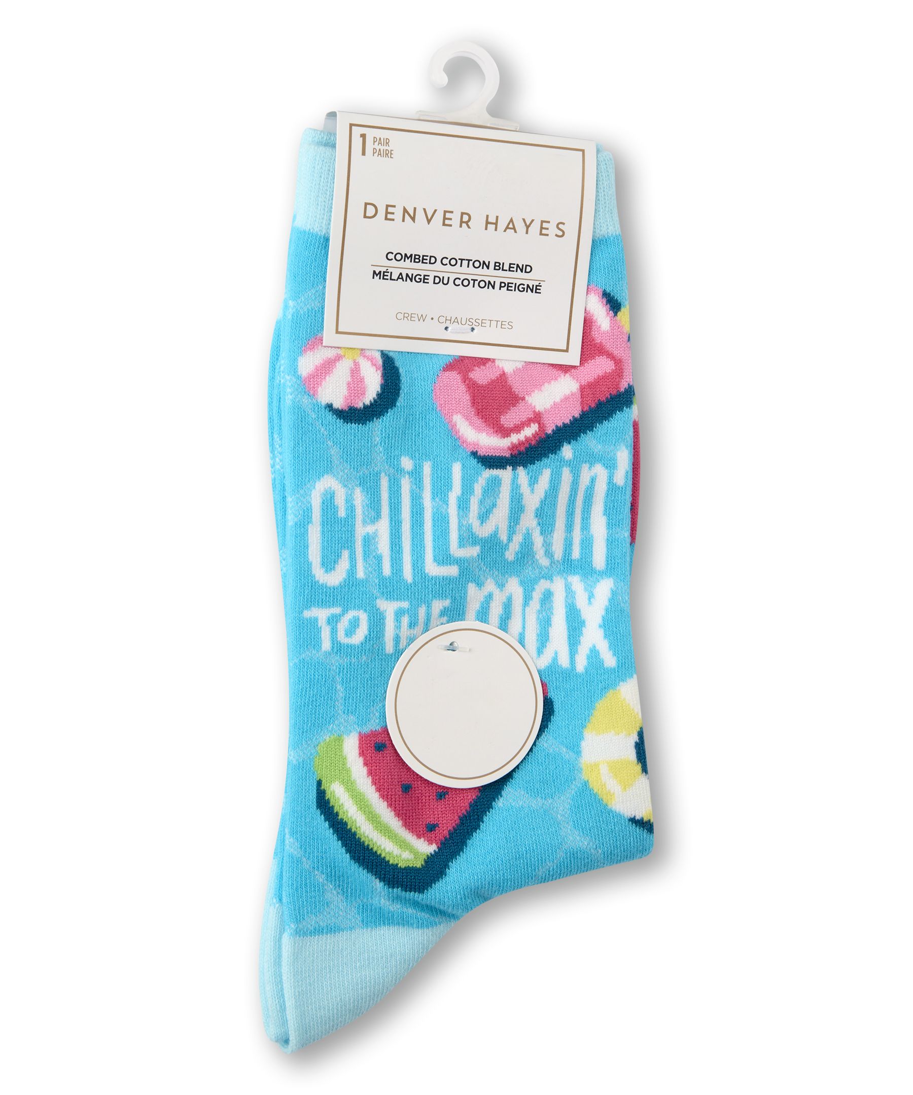 Mi-chaussettes en coton à motifs pour femmes, Denver Hayes