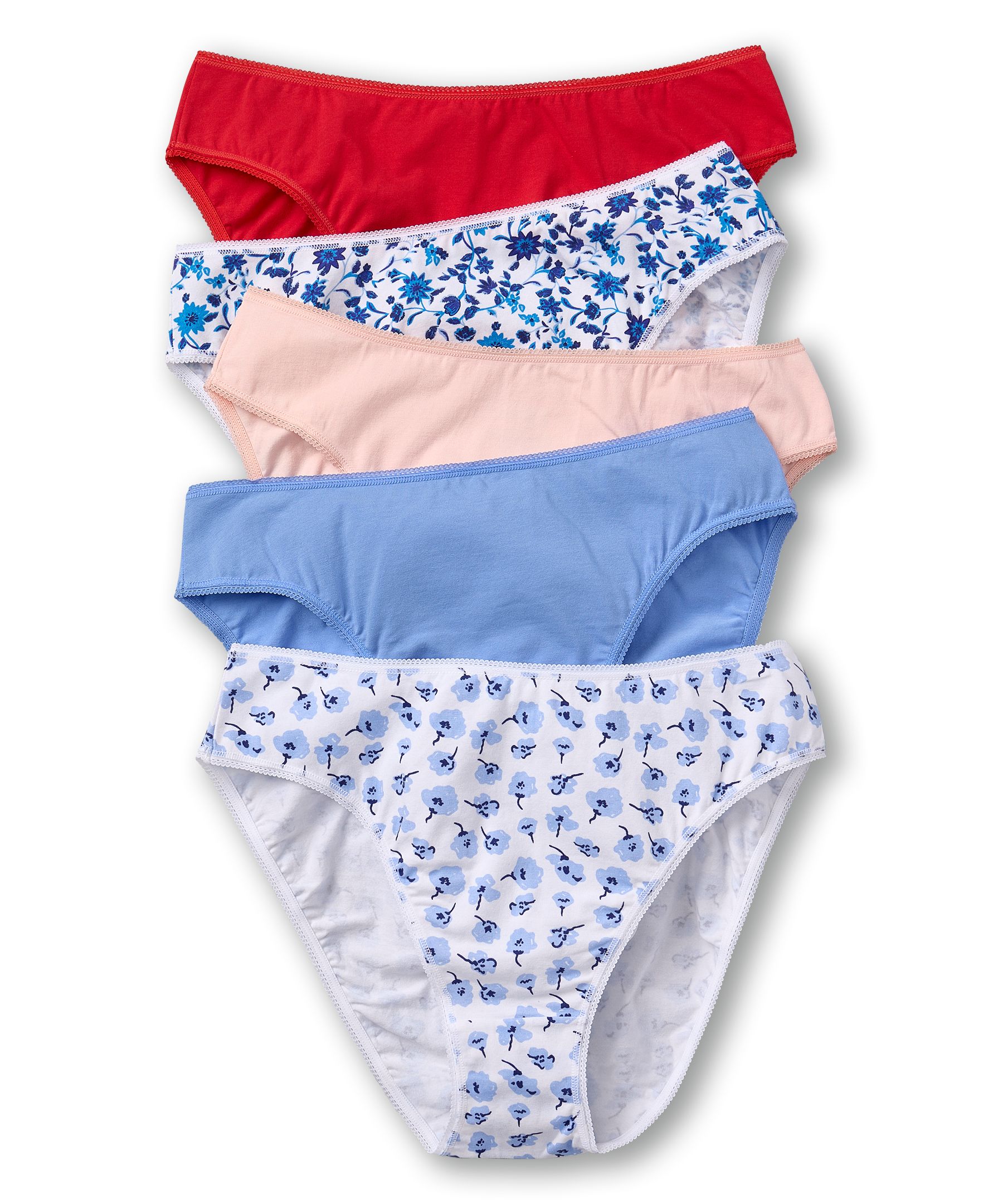 Denver Hayes Women's 5 Pack Cotton Stretch High-Cut Underwear