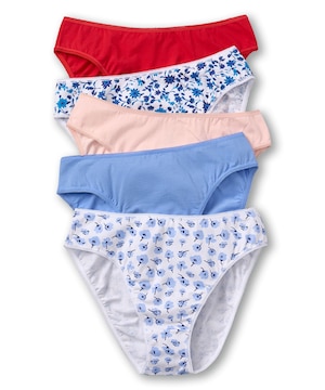 Denver Hayes Women's 5 Pack Cotton Stretch High-Cut Underwear