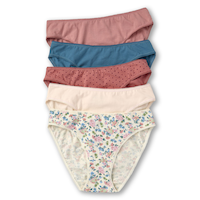 Denver Hayes Women's 5 Pack Cotton Stretch Bikini Underwear Front_Flat