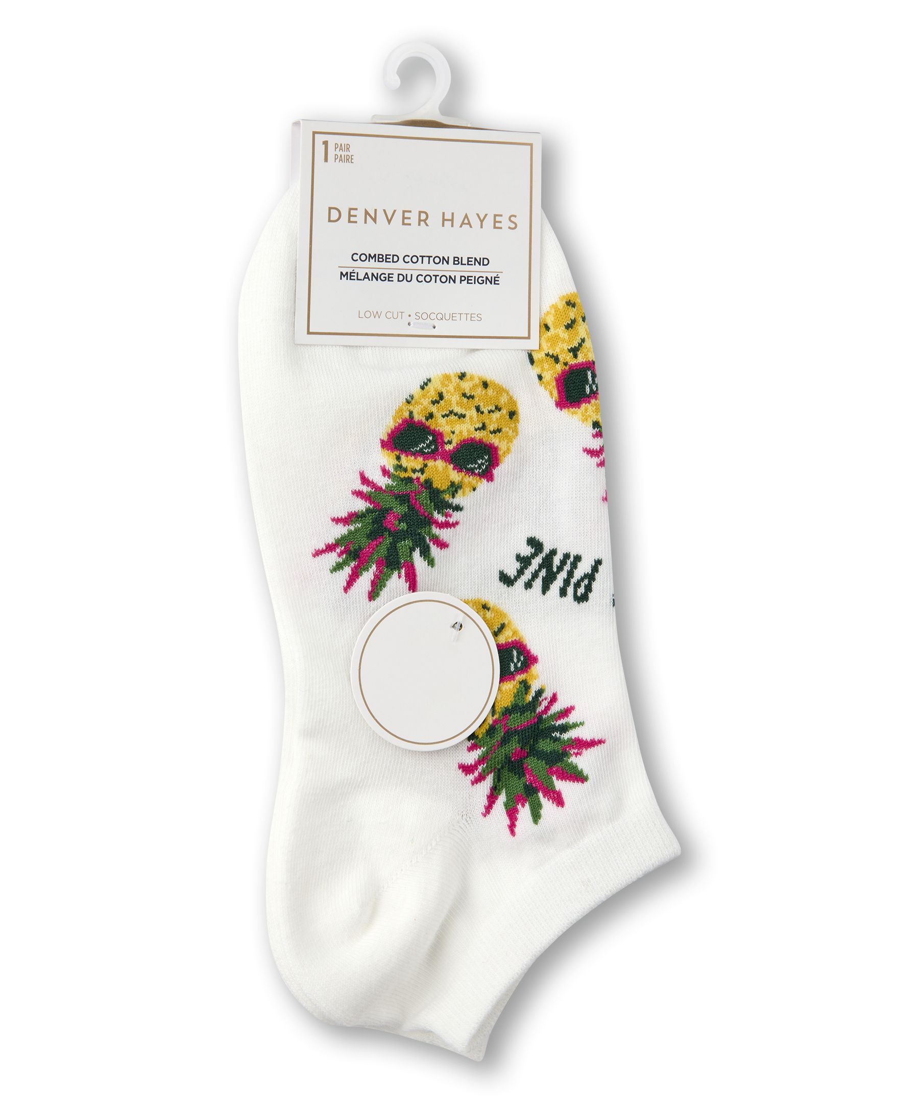 Chaussettes basses en coton à motif pour femmes, Denver Hayes