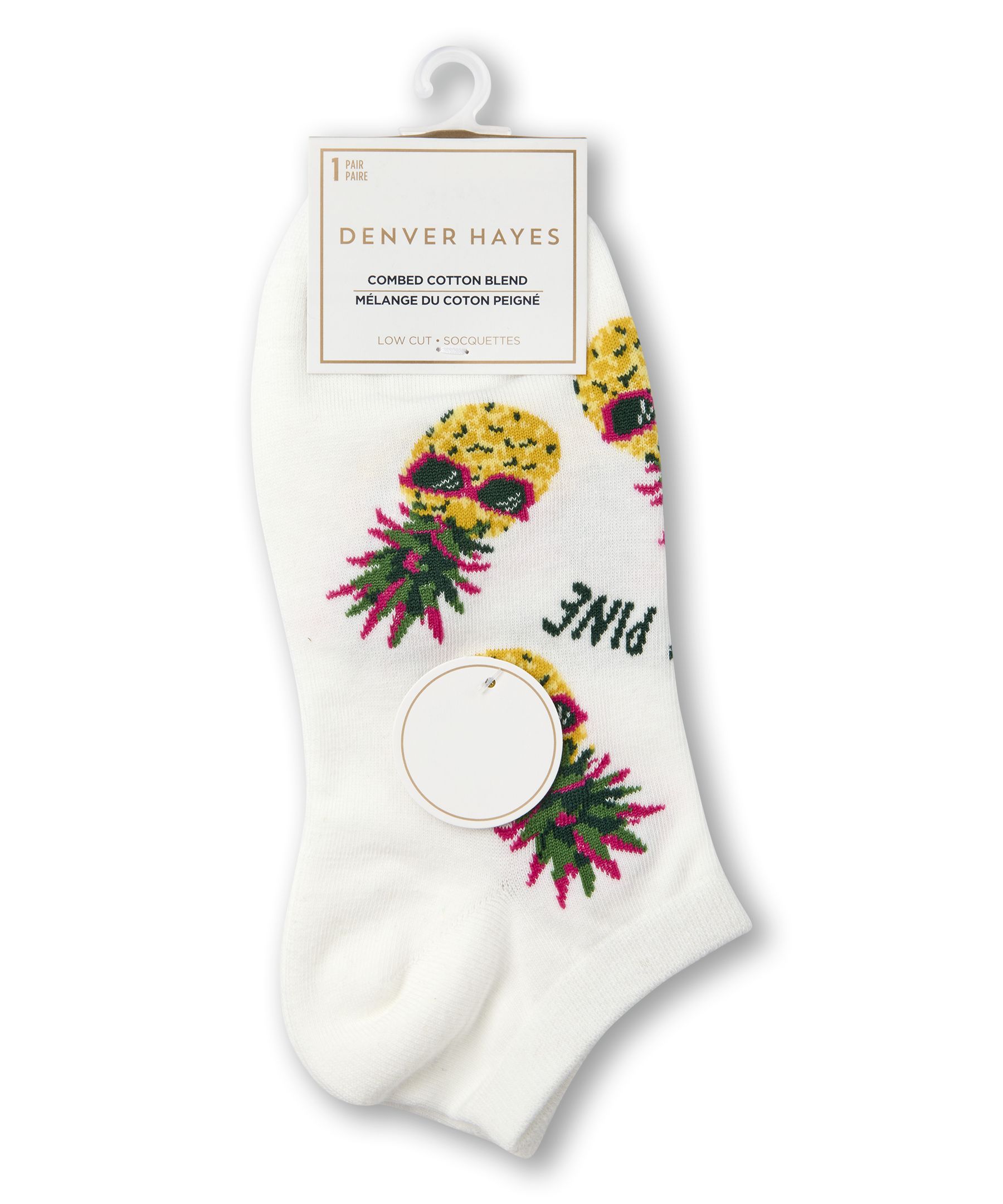 Chaussettes basses en coton à motif pour femmes, Denver Hayes