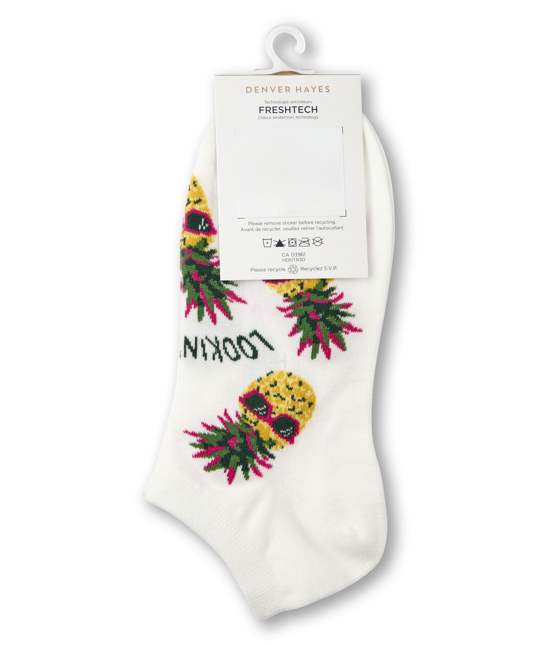 Chaussettes basses en coton à motif pour femmes, Denver Hayes