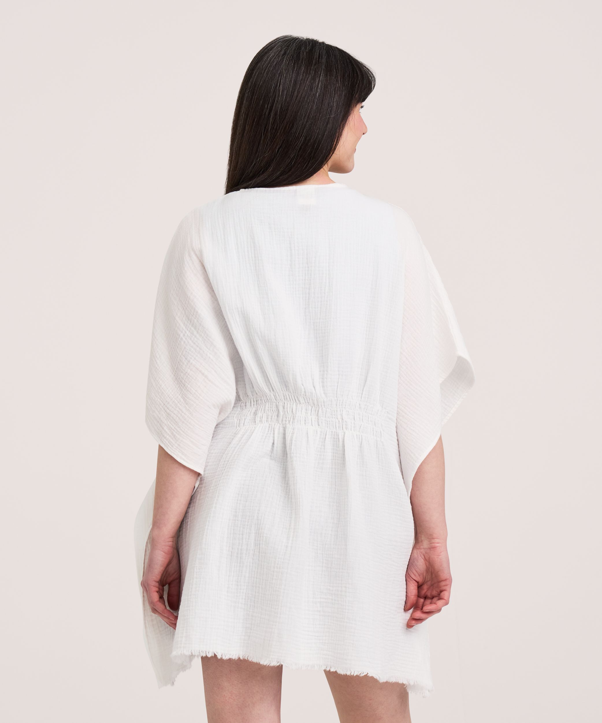 Foulard double couche de style ruana en mousseline avec élastique arrière pour femmes, Denver Hayes