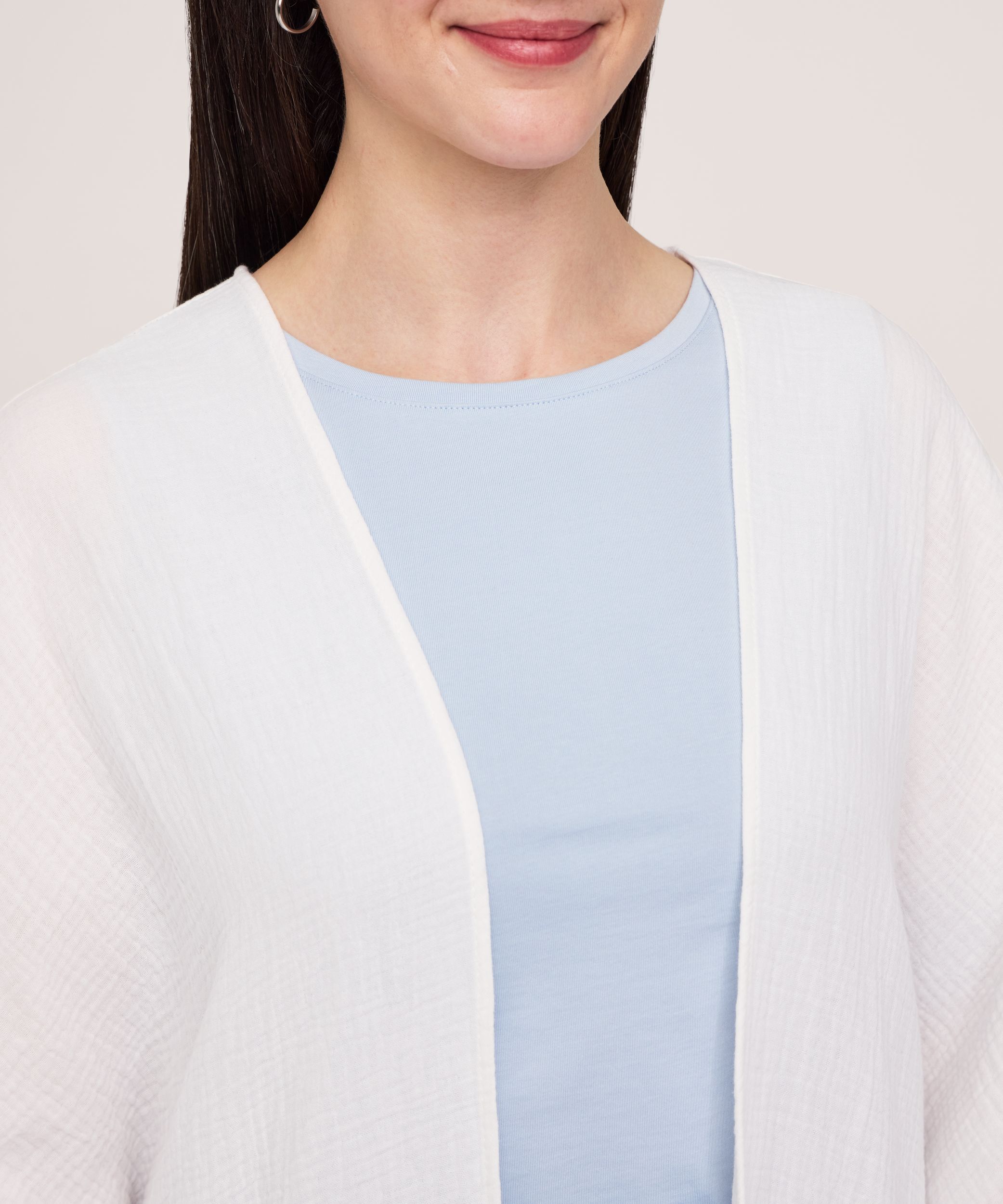 Foulard double couche de style ruana en mousseline avec élastique arrière pour femmes, Denver Hayes