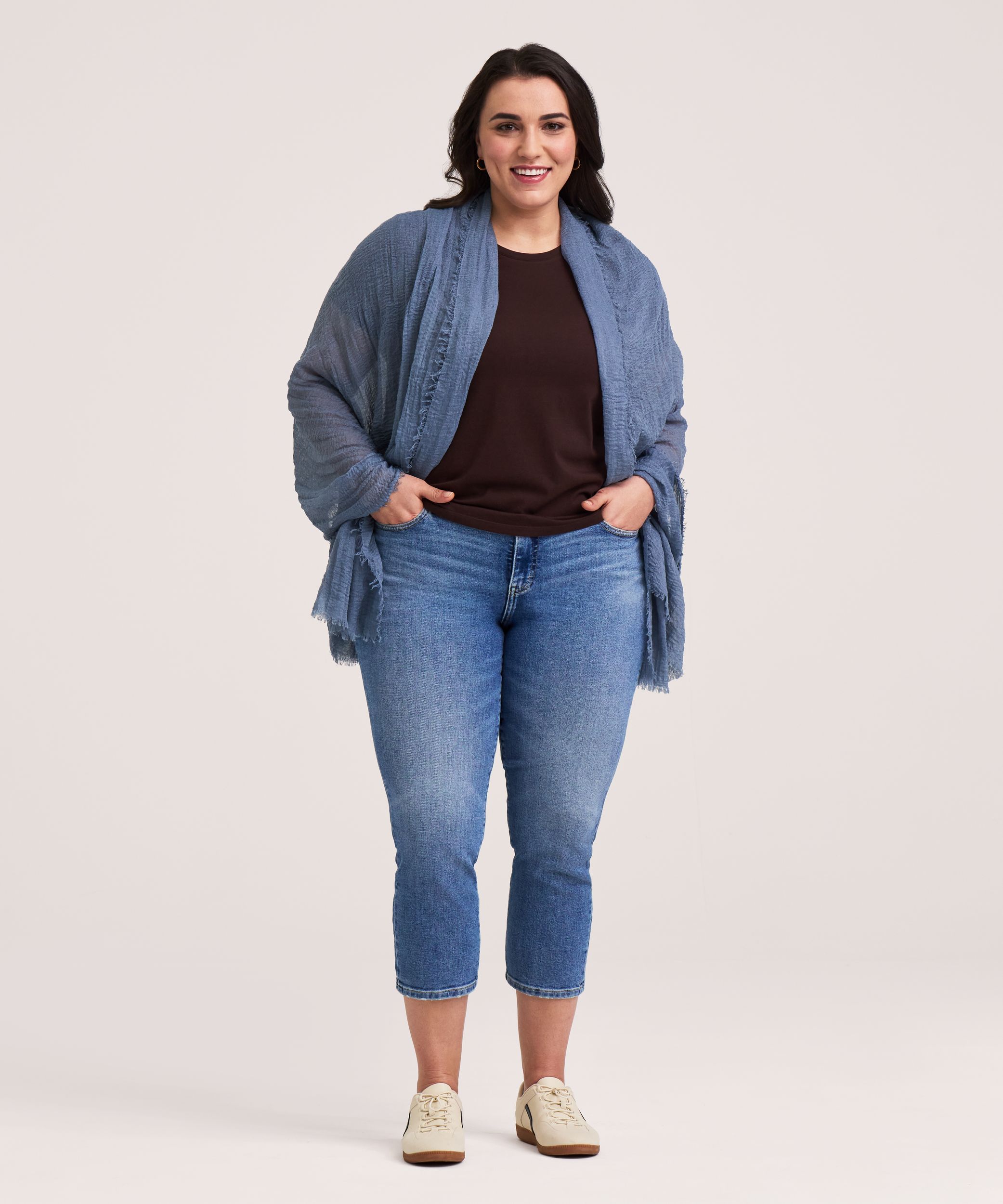 Foulard double couche en mousseline pour femmes, Denver Hayes