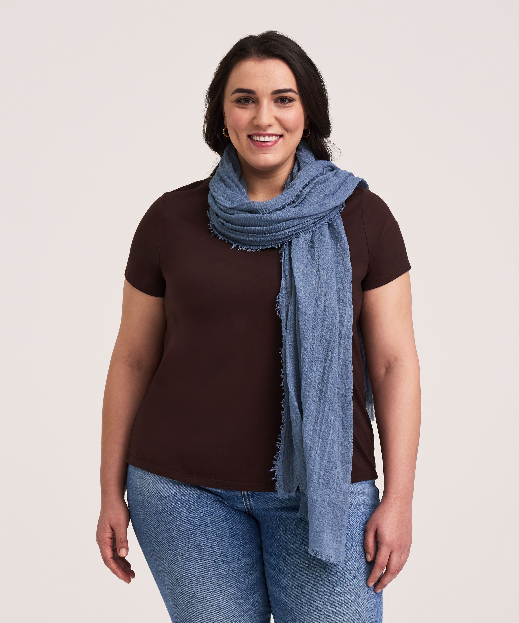 Foulard double couche en mousseline pour femmes, Denver Hayes
