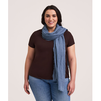 Denver Hayes Women's Double Gauze Scarf Front_Flat
