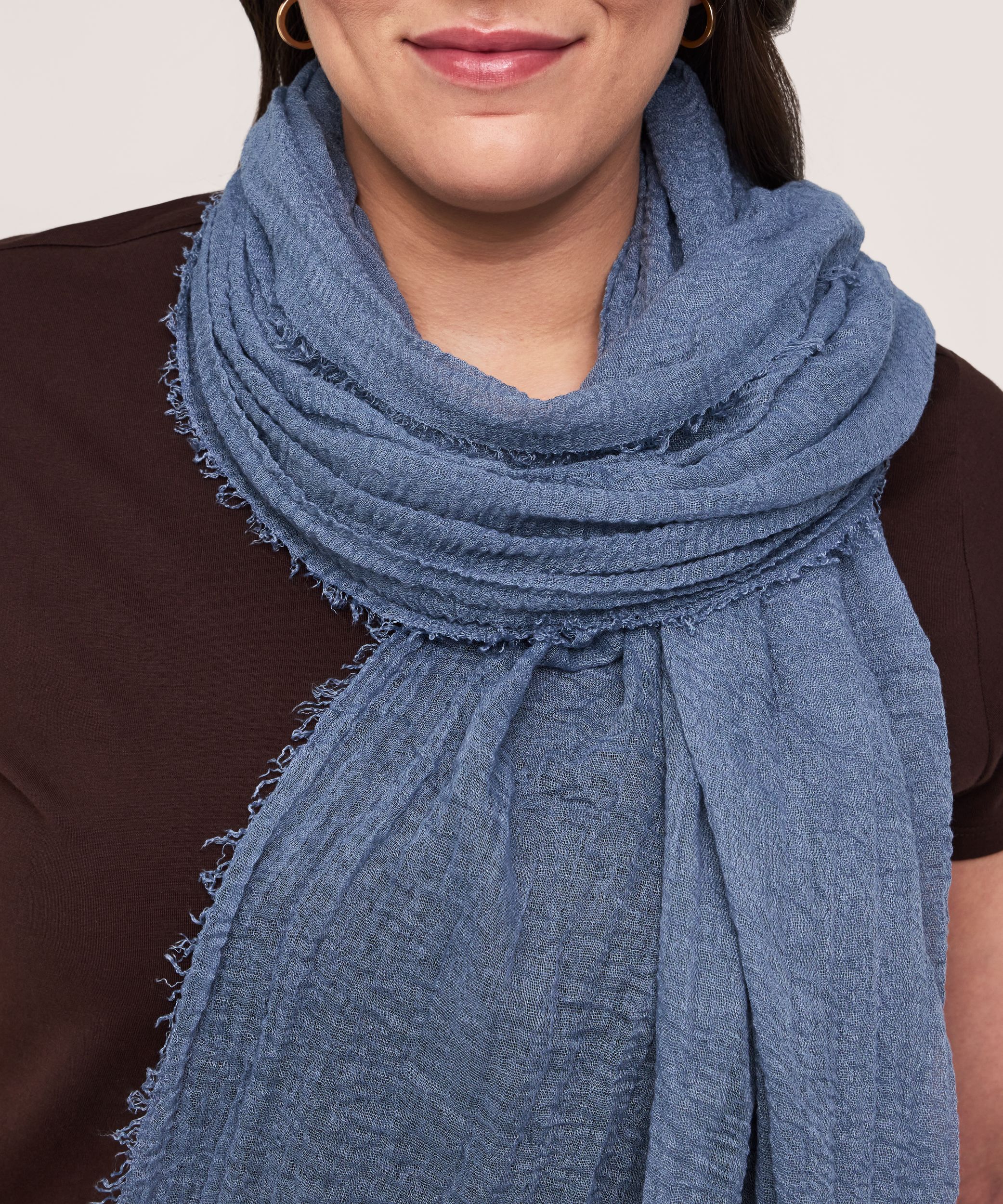 Foulard double couche en mousseline pour femmes, Denver Hayes