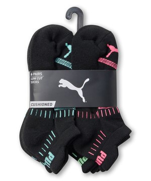 PUMA Women's 6 Pack Low-Cut Sport Socks