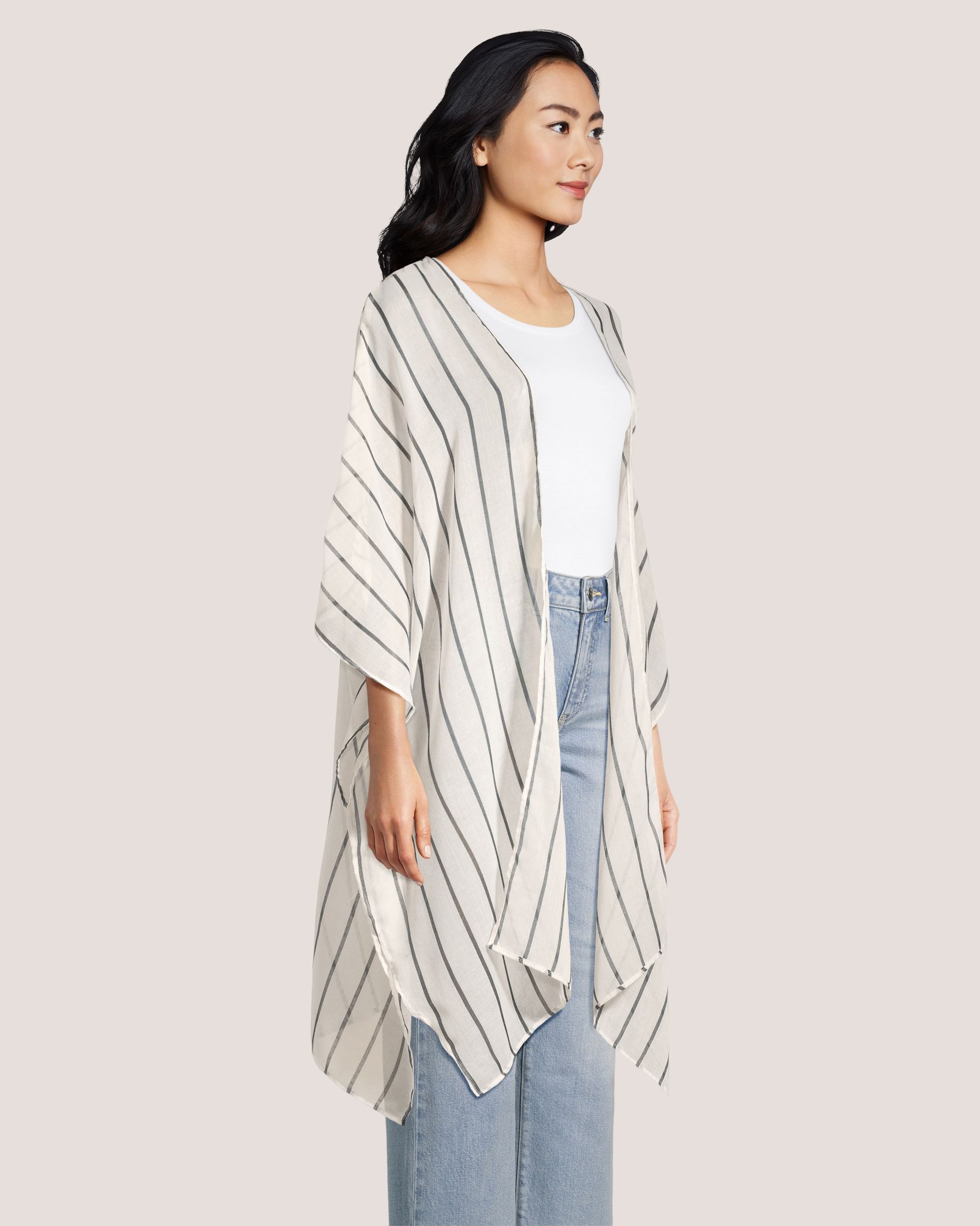 Foulard de style ruana à rayures pour femmes, Denver Hayes