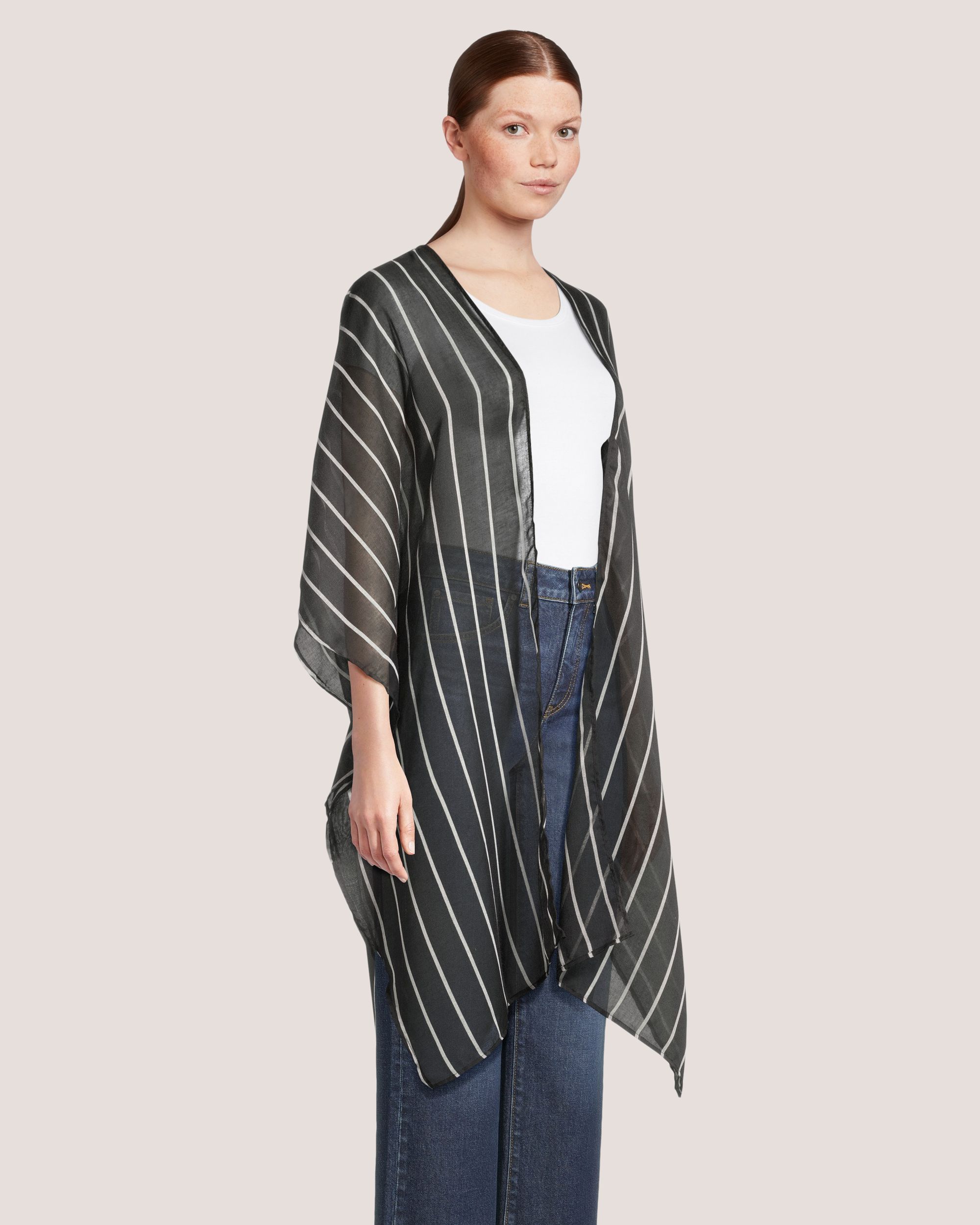 Foulard de style ruana à rayures pour femmes, Denver Hayes