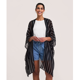 Foulard de style ruana à rayures pour femmes, Denver Hayes Front_Flat