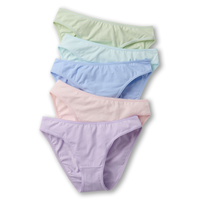 Culotte bikini en coton extensible pour femmes, Denver Hayes, paquet de 5 Front_Flat